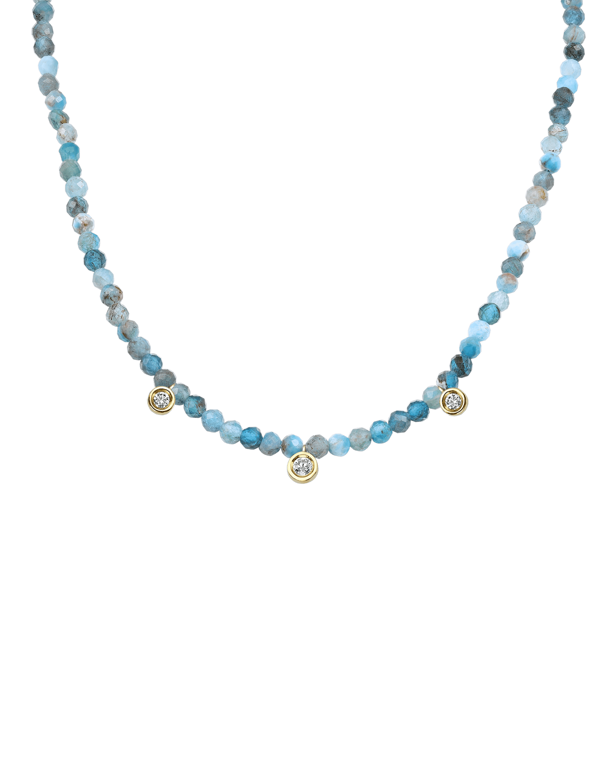 Colliers 3 Diamants & Pierres Précieuses - Or Rose 14 carats Necklaces magal-dev 