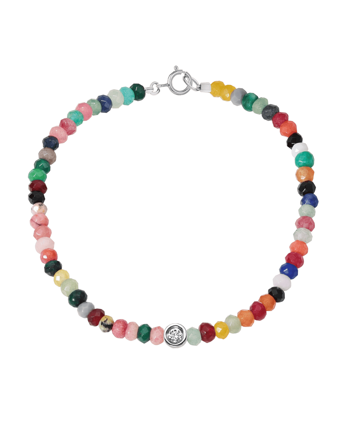 Bracelet Pierres Arc En Ciel & Diamant - Or Rose 14 carats Bracelets magal-dev 