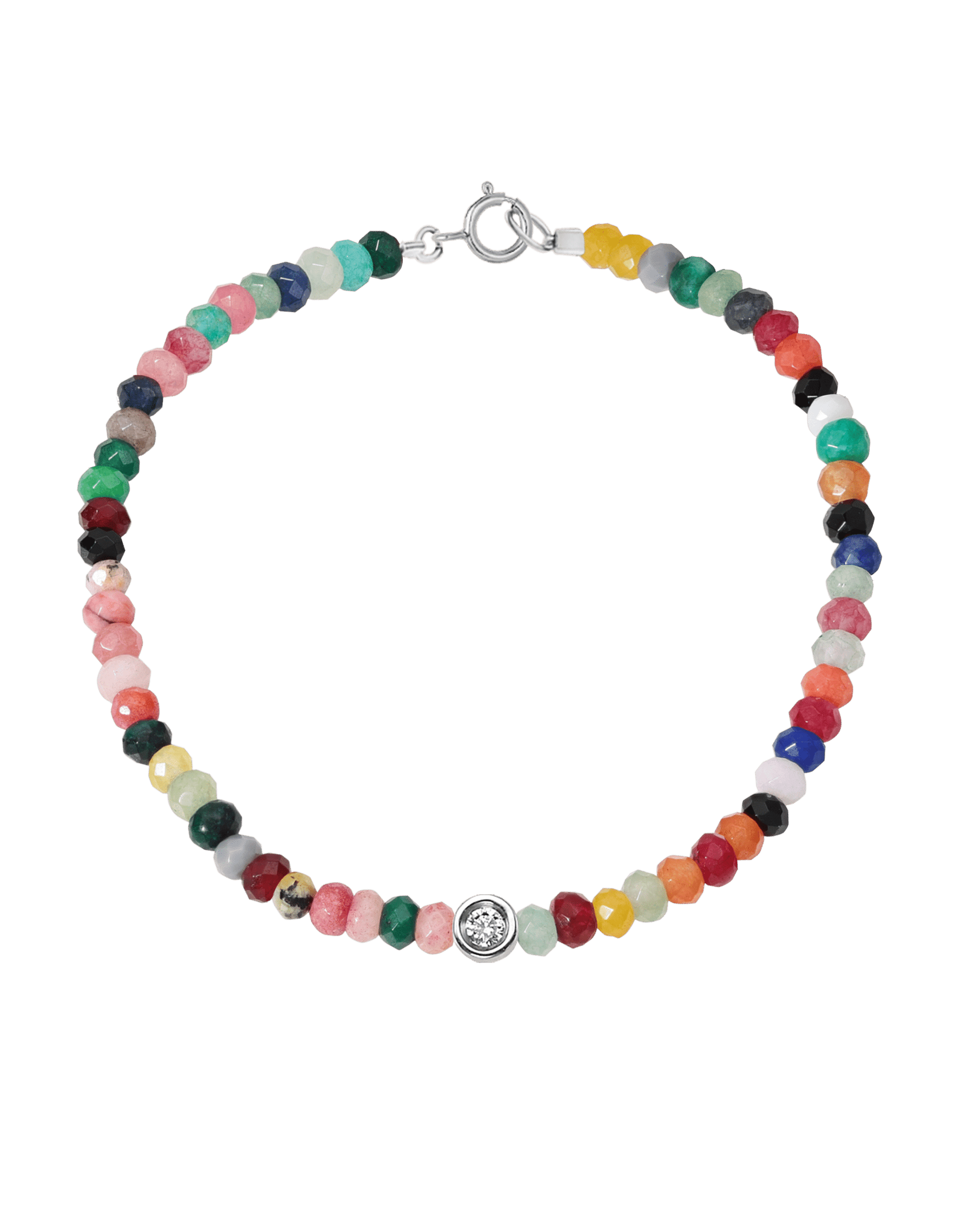 Bracelet Pierres Arc En Ciel & Diamant - Or Rose 14 carats Bracelets magal-dev 