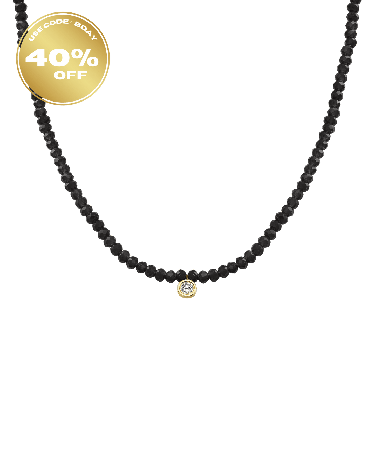 Gemstone & Diamond Necklace - 14K Yellow Gold Necklaces 14K Solid Gold 