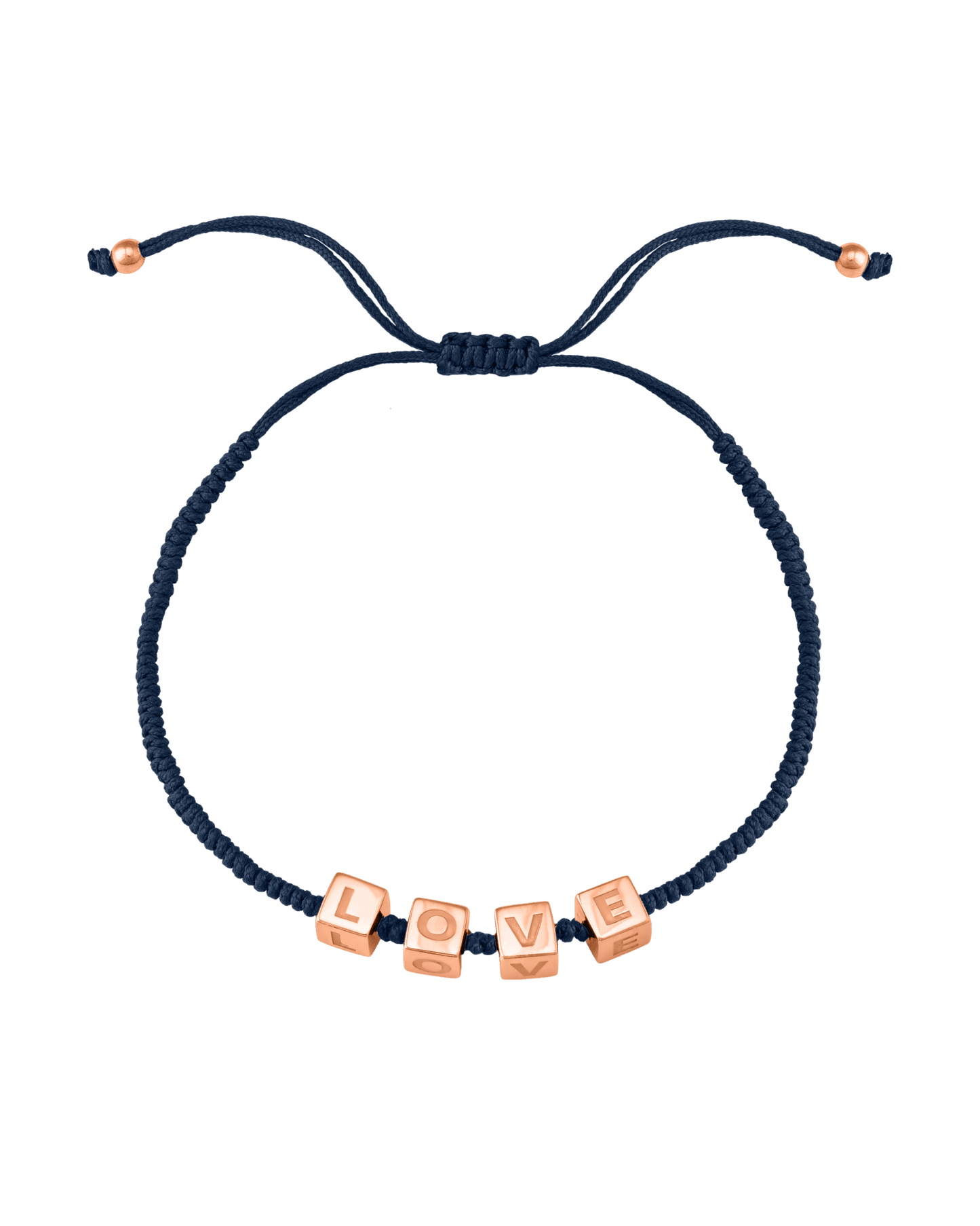 Bracelet Mes Cubes d'Enfance - Or Rose Plaqué 18 carats Bracelets magal-dev Bleu Marine 1 