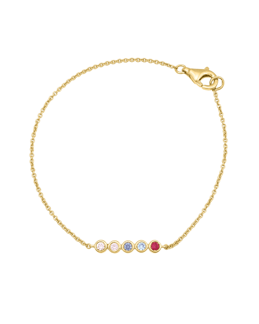 Bracelet Chaine Pierres Précieuses - Or Jaune 14 carats Bracelets magal-dev 1 Pierre Précieuse 15cm + 2.5cm chaînette d'extension (Poignet: Small - Medium) 