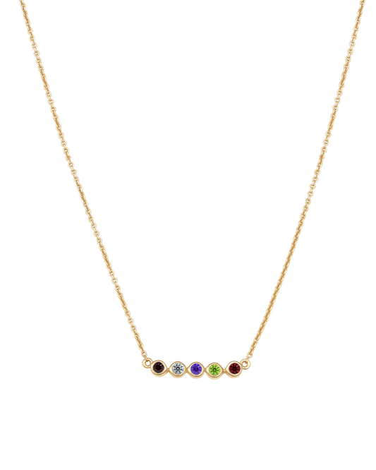 Collier Pierres de Naissance - Or Jaune 14 carats Necklaces Gold Vermeil 5 Pierres Précieuses 40cm 