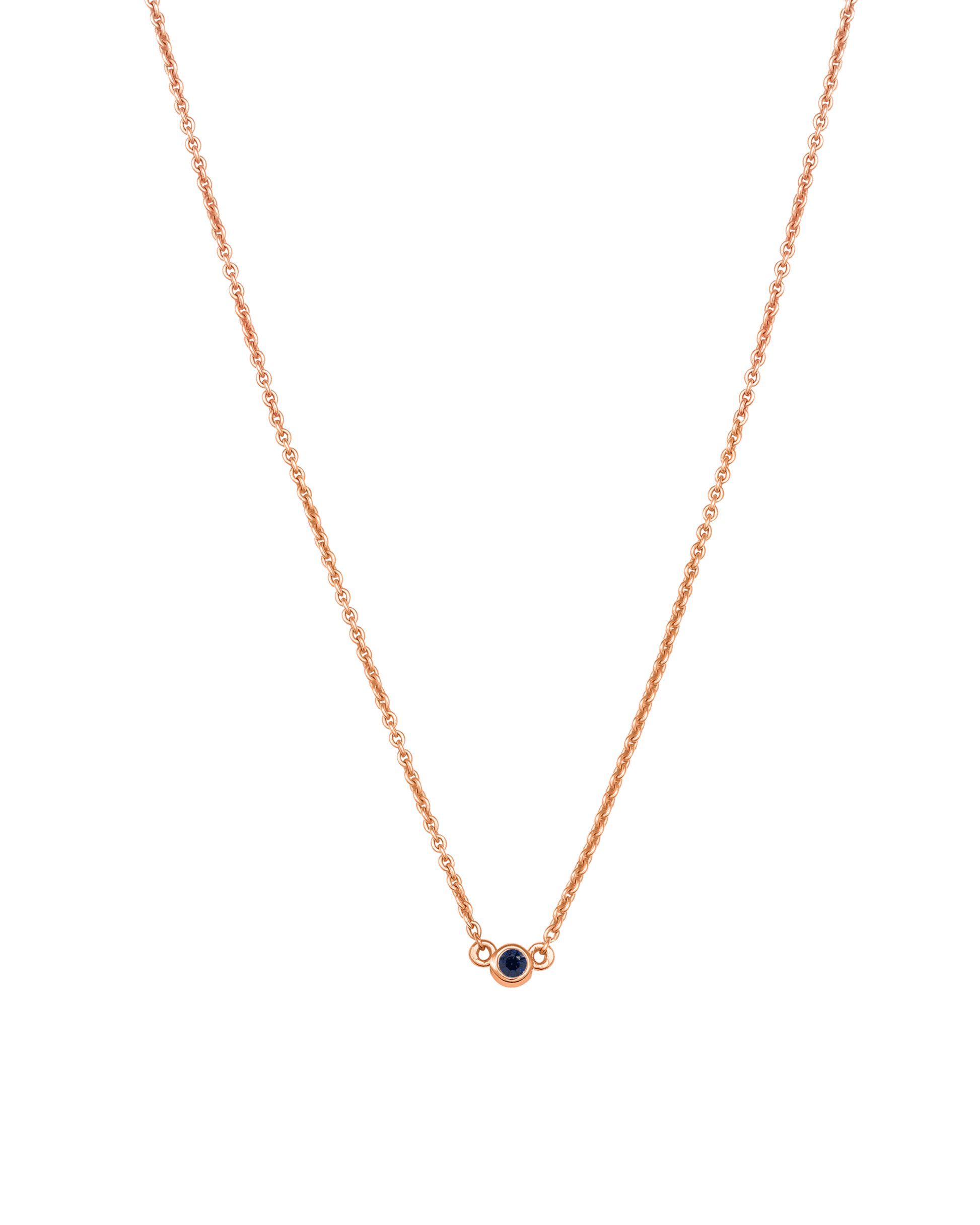 Collier Pierres de Naissance - Or Rose Plaqué 18 carats Necklaces Gold Vermeil 1 Pierres Précieuses 40cm 