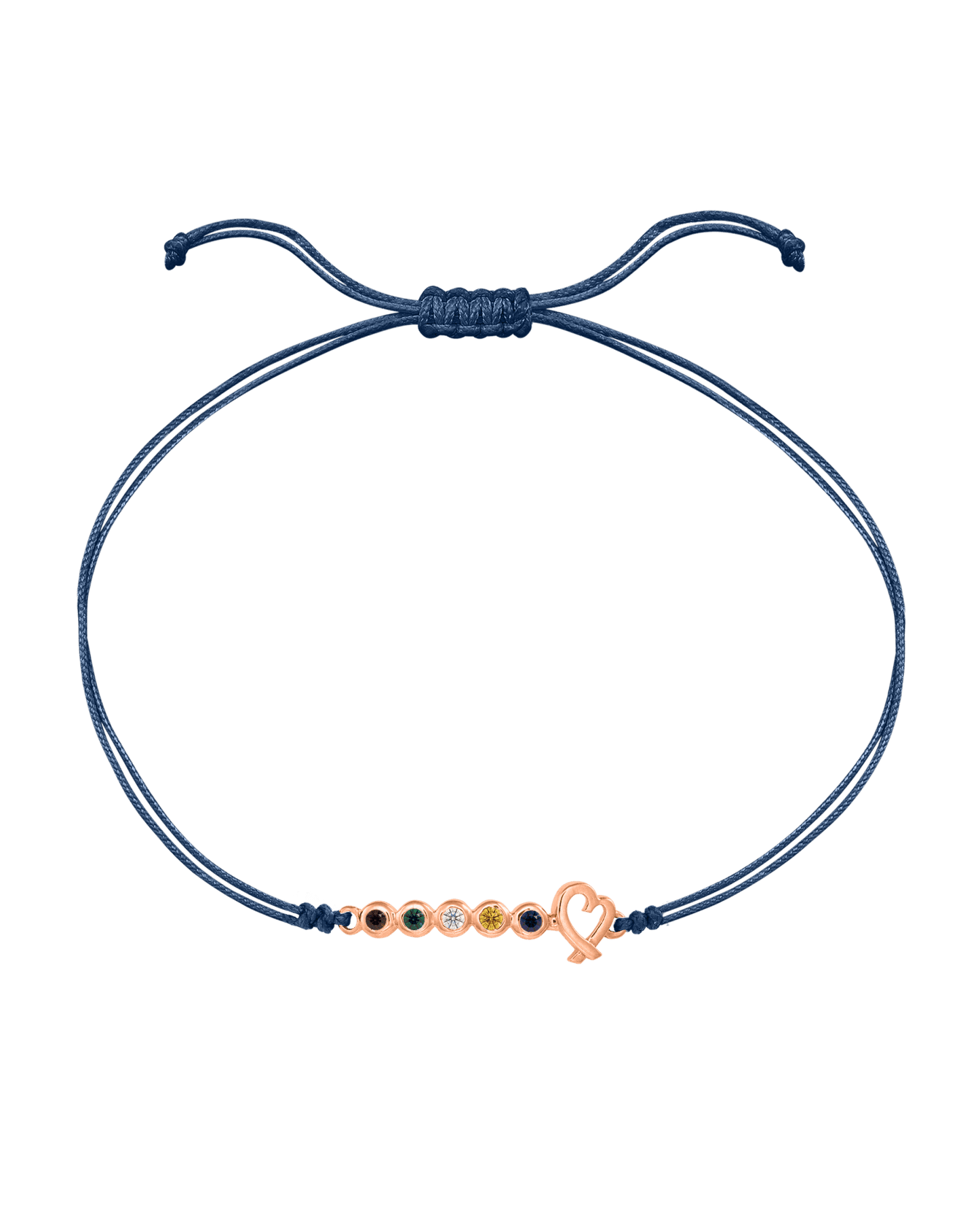 Bracelet Pierres Précieuses Mon Amour - Or Rose 14 carats Bracelets 14K Solid Gold Bleu Indigo 2 