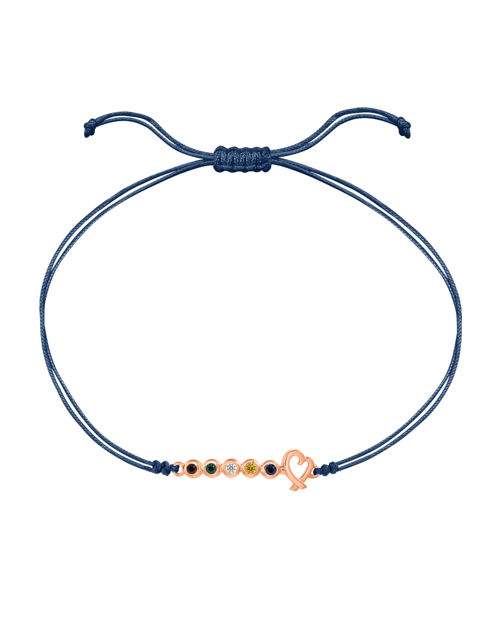 Bracelet Pierres Précieuses Mon Amour - Or Rose 14 carats Bracelets 14K Solid Gold Bleu Indigo 2 