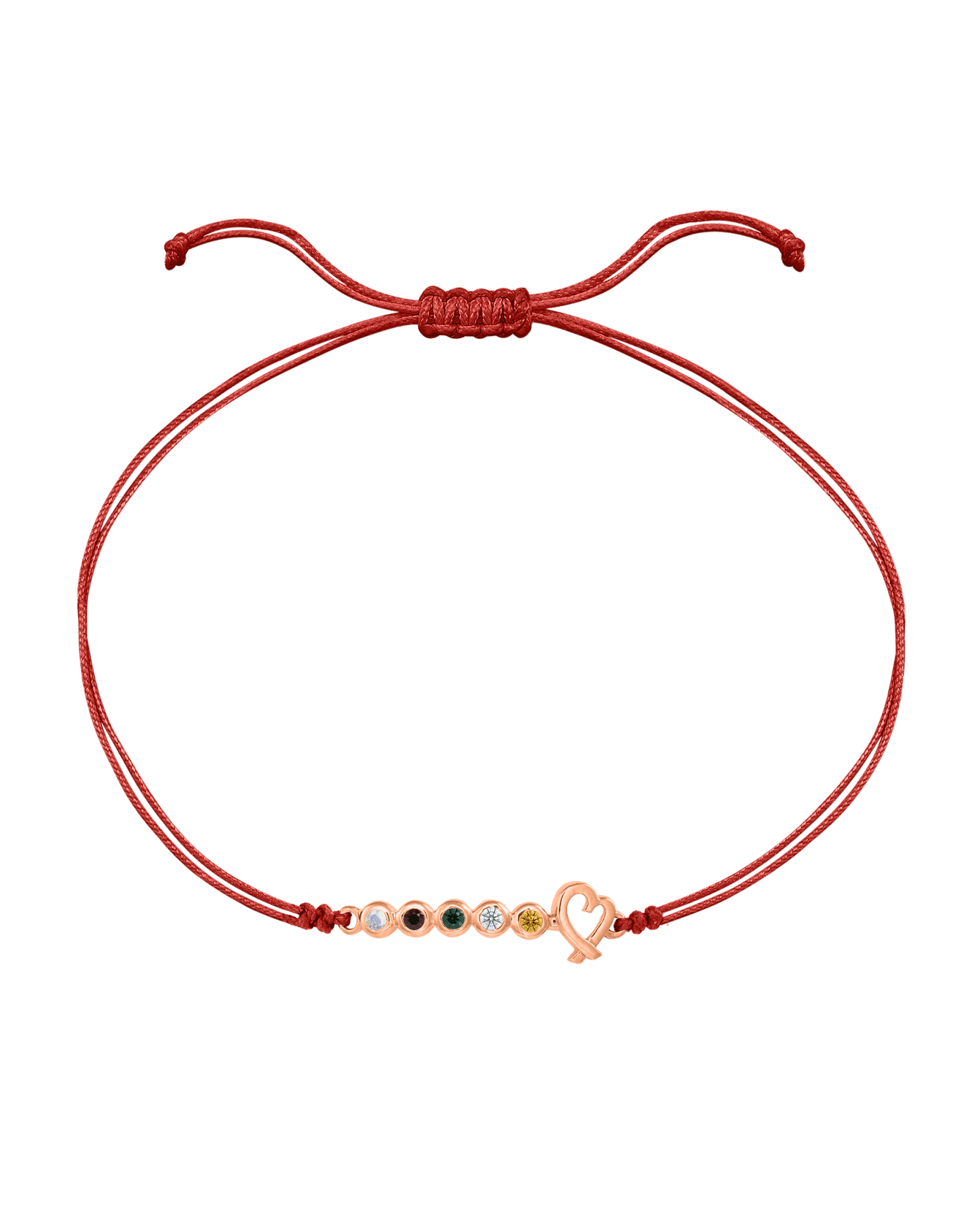 Bracelet Pierres Précieuses Mon Amour - Or Rose 14 carats Bracelets 14K Solid Gold Rouge 2 