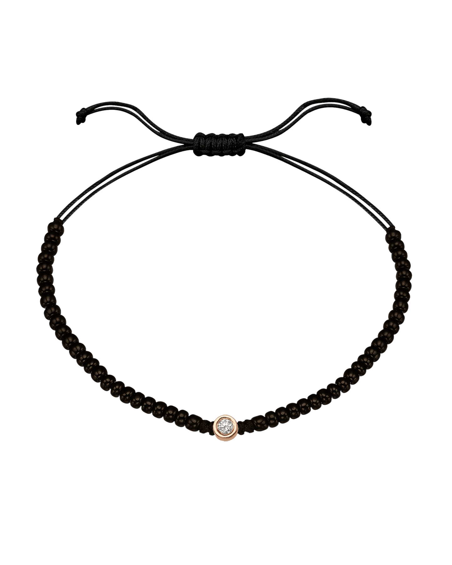 Le String of Love Onyx Noir - Or Rose 14 carats Bracelets magal-dev Medium: 0.05 carats 