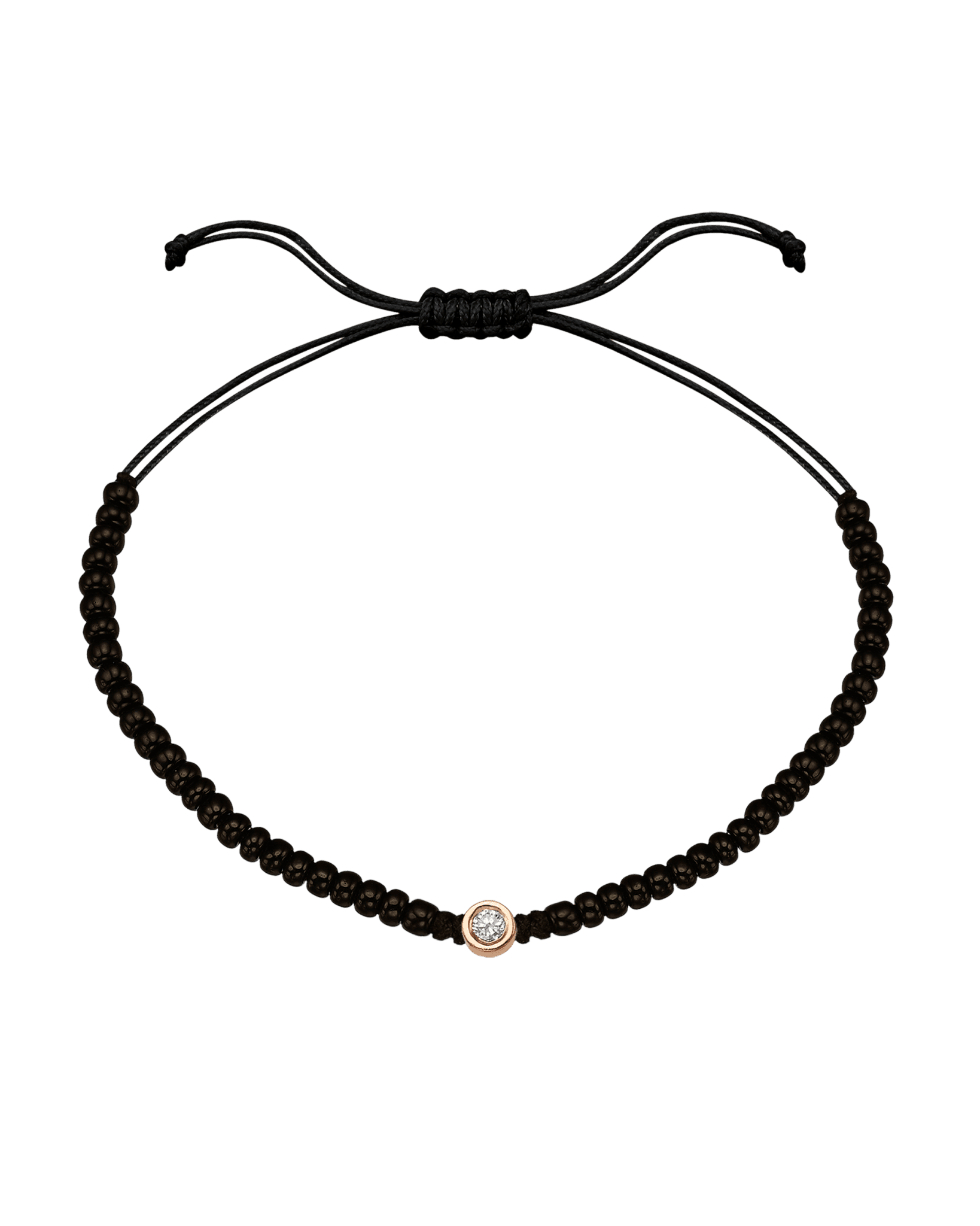 Le String of Love Onyx Noir - Or Rose 14 carats Bracelets magal-dev Medium: 0.05 carats 