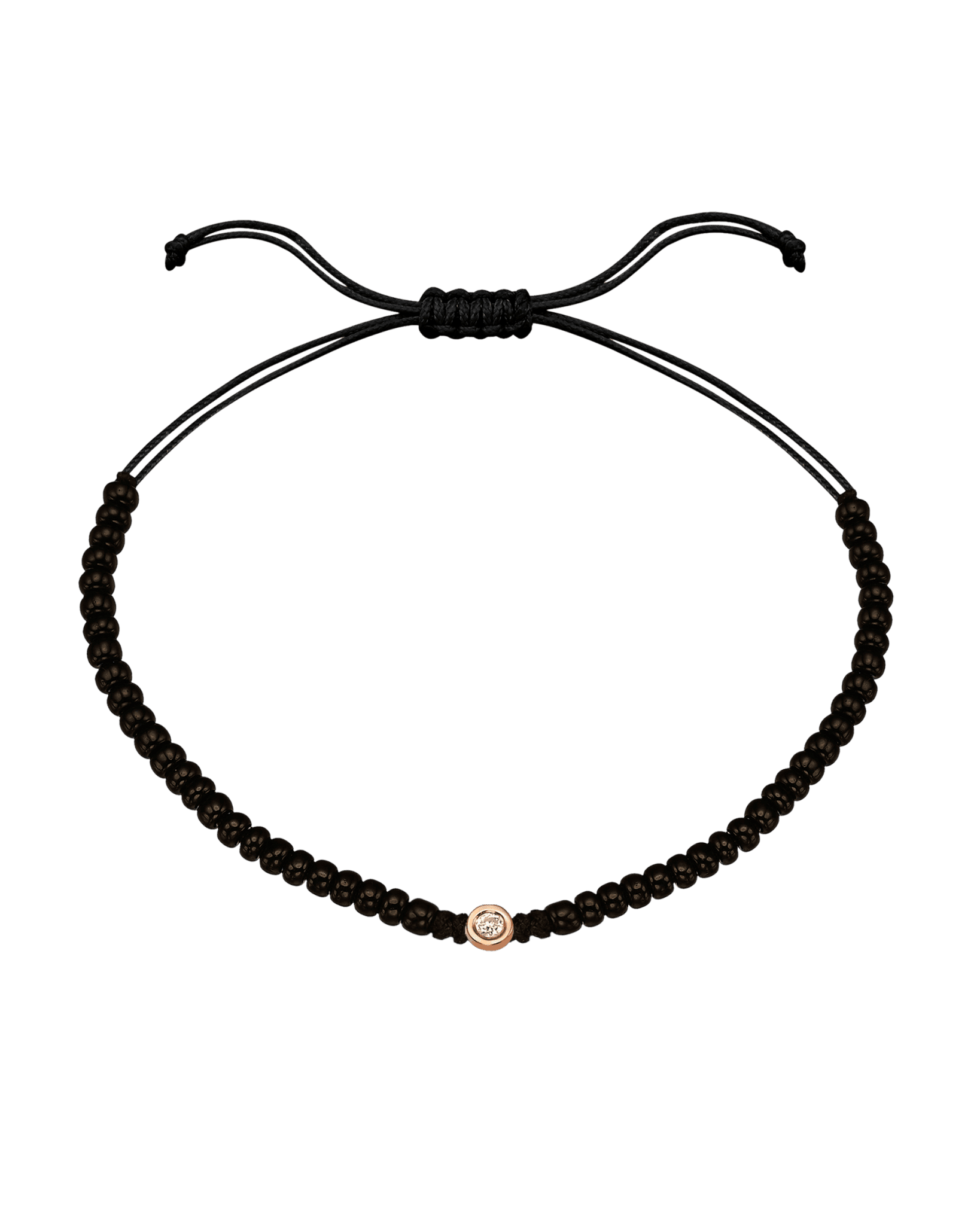 Le String of Love Onyx Noir - Or Rose 14 carats Bracelets magal-dev Small: 0.03 carats 