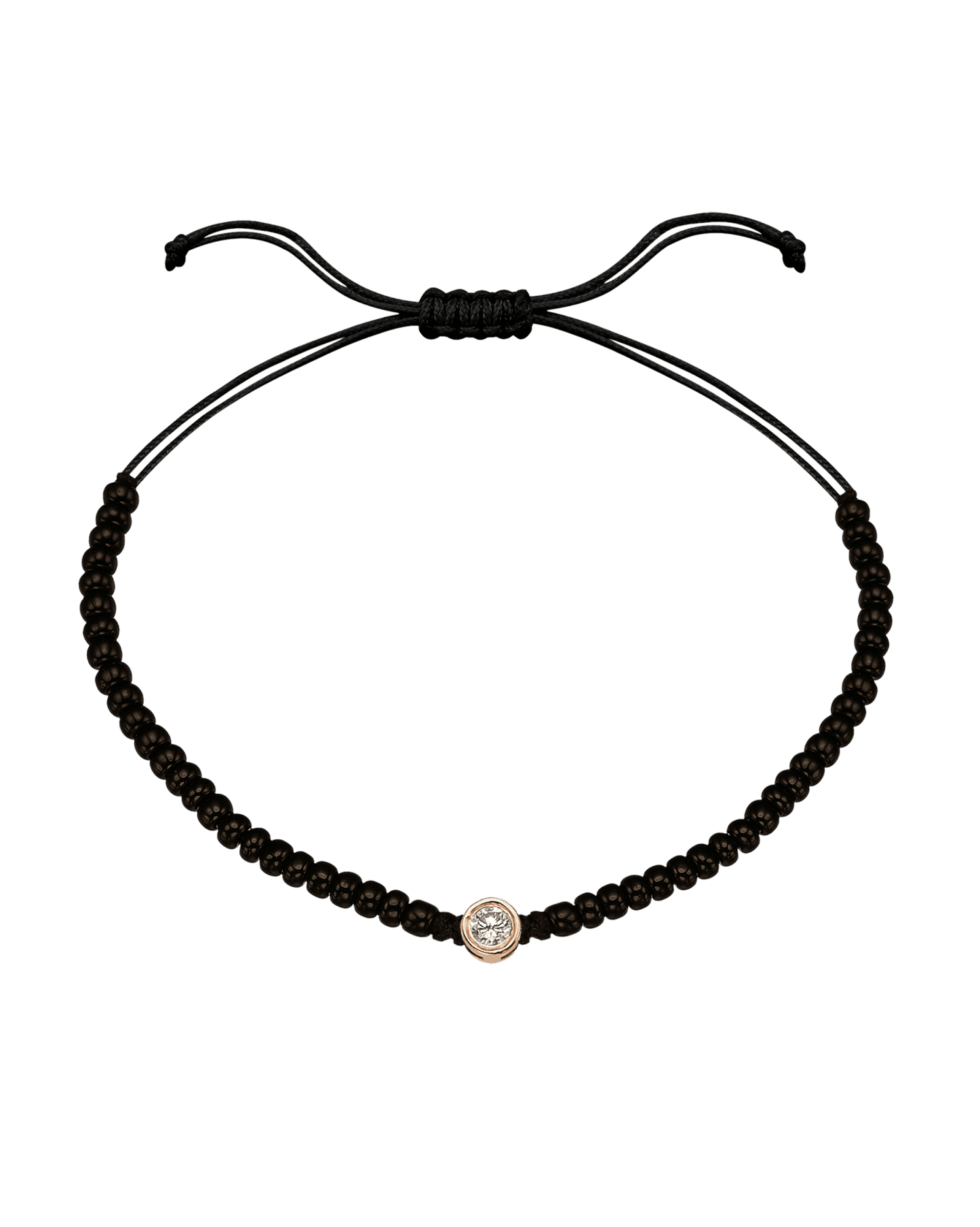 Le String of Love Onyx Noir - Or Rose 14 carats Bracelets magal-dev Large: 0.10 carats 