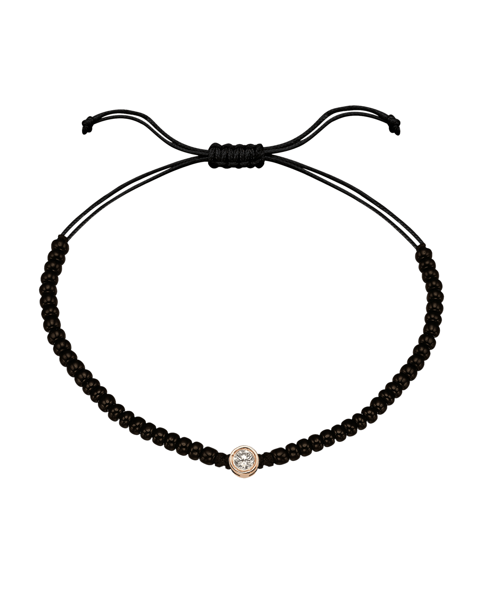 Le String of Love Onyx Noir - Or Rose 14 carats Bracelets magal-dev Large: 0.10 carats 