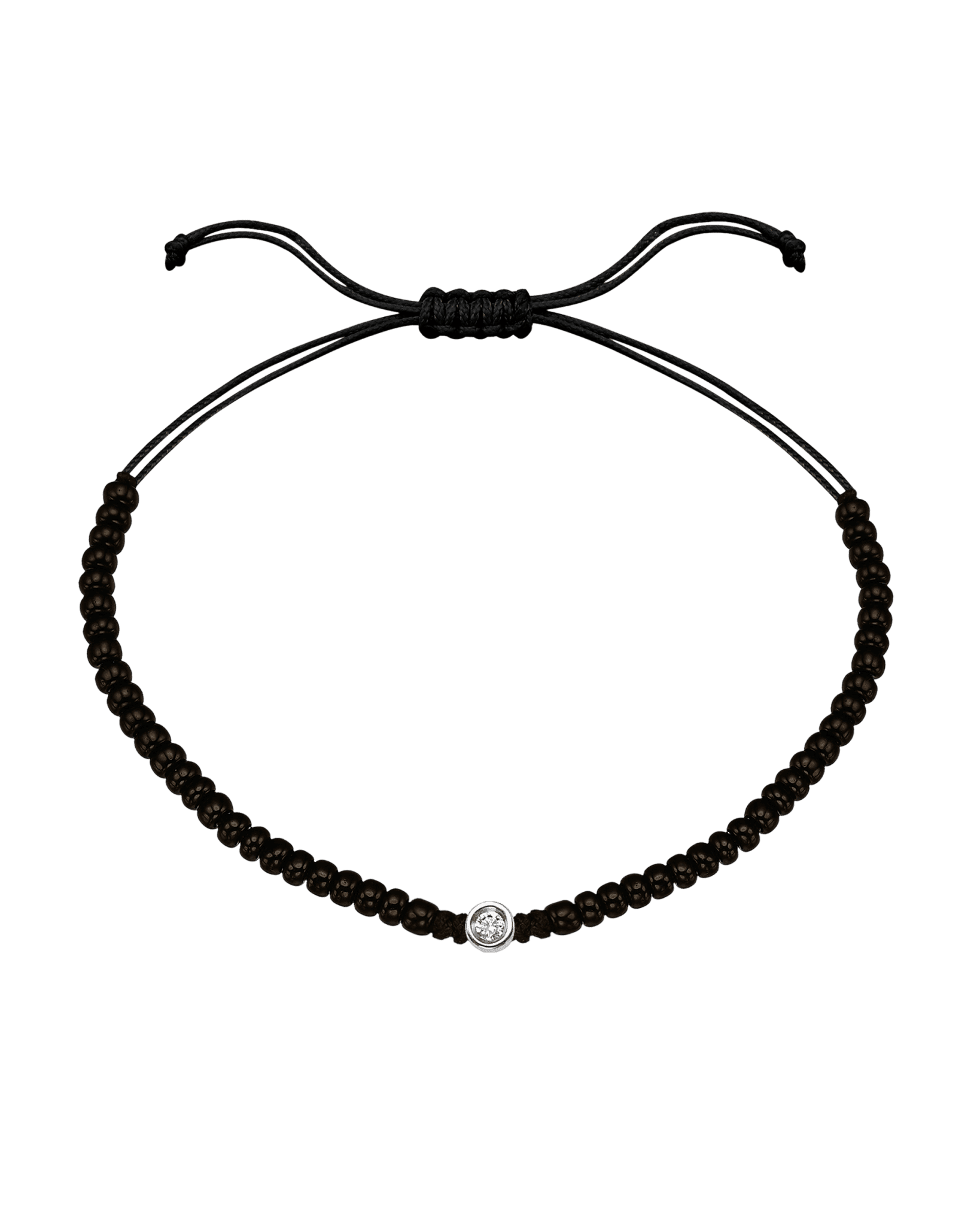 Le String of Love Onyx Noir - Or Blanc 14 carats Bracelets magal-dev Small: 0.03 carats 