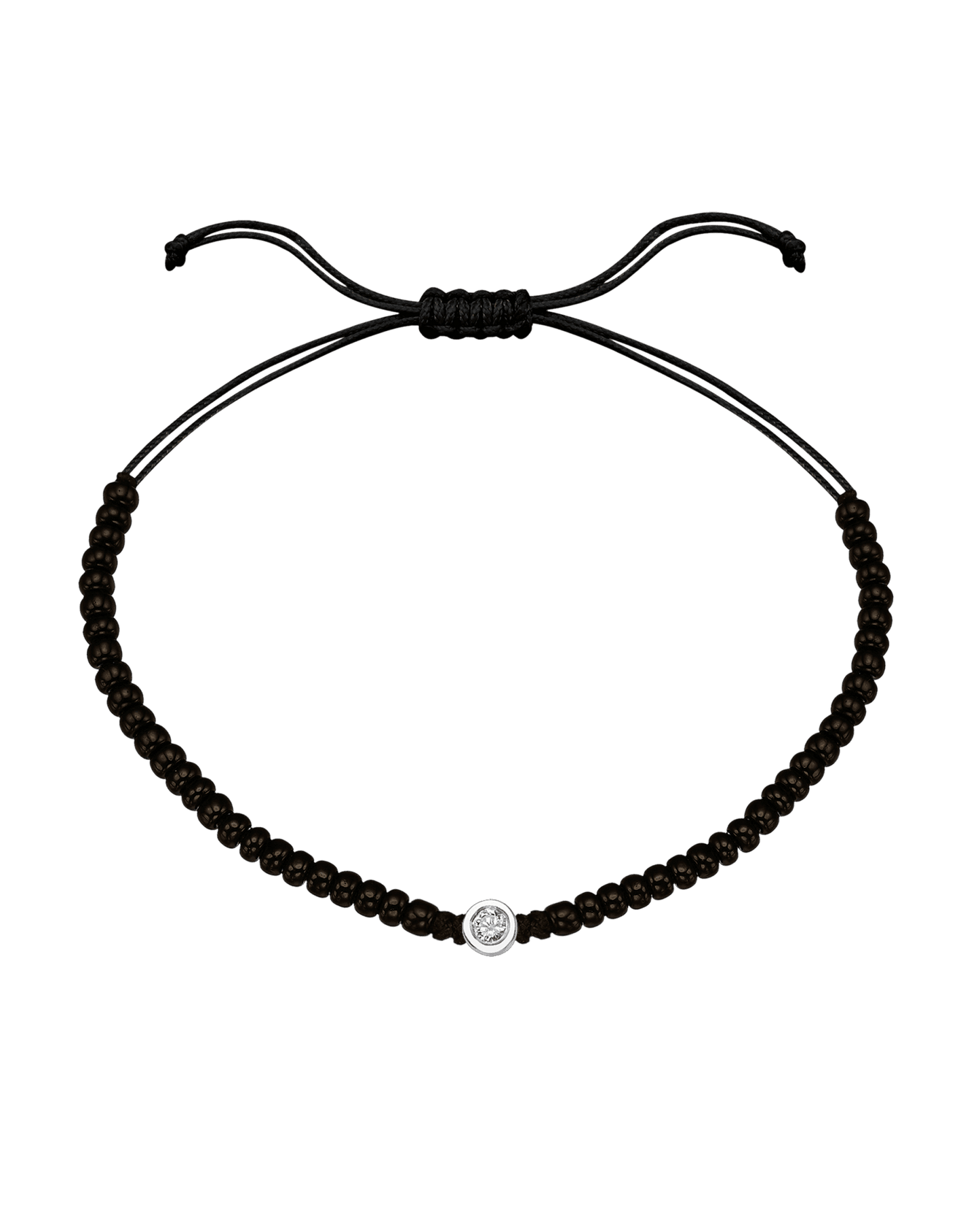 Le String of Love Onyx Noir - Or Blanc 14 carats Bracelets magal-dev Medium: 0.05 carats 