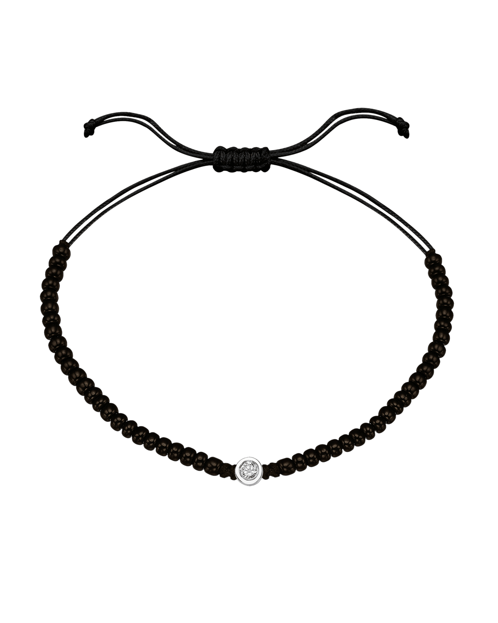 Le String of Love Onyx Noir - Or Blanc 14 carats Bracelets magal-dev Medium: 0.05 carats 