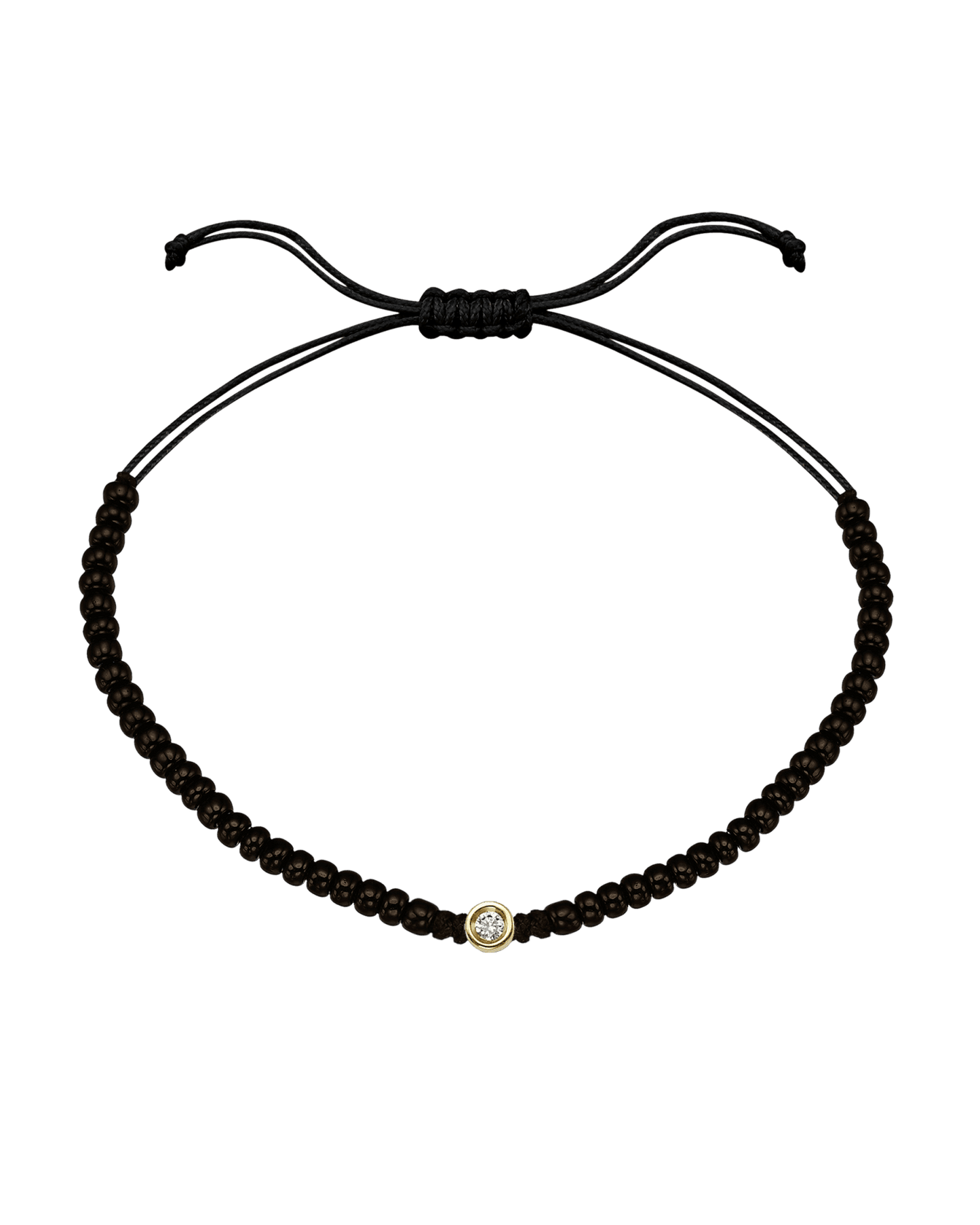 Le String of Love Onyx Noir - Or Jaune 14 carats Bracelets magal-dev Small: 0.03 carats 