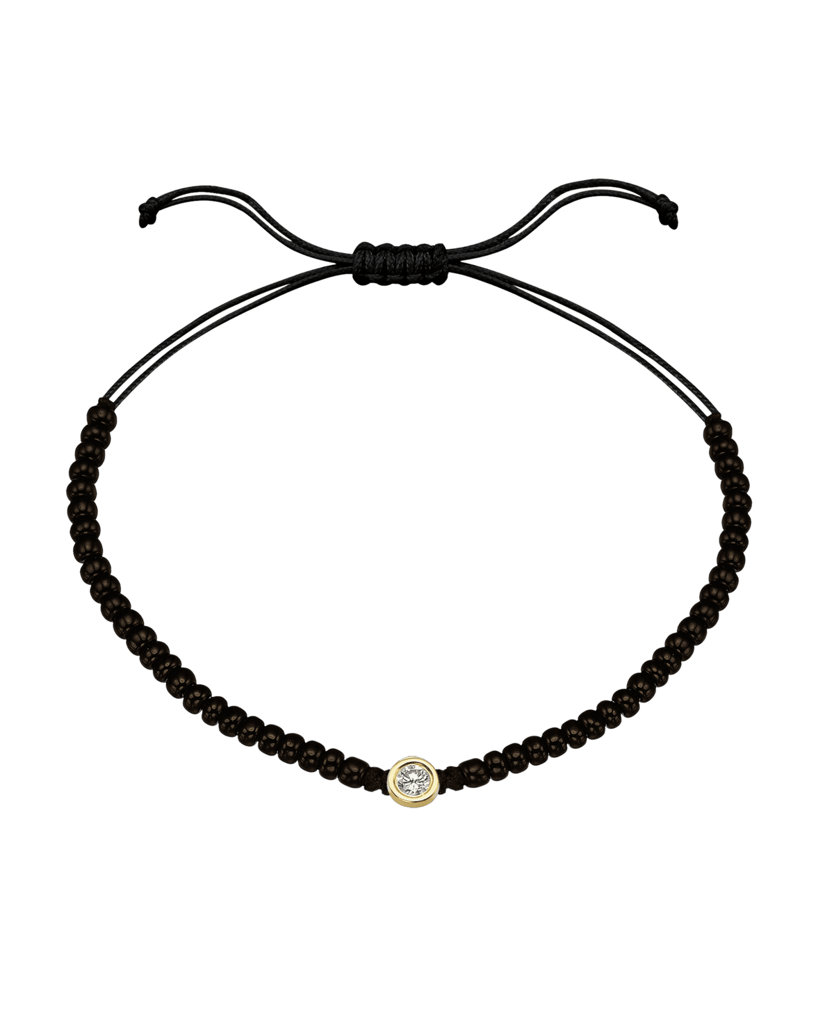 Le String of Love Onyx Noir - Or Jaune 14 carats Bracelets magal-dev Large: 0.10 carats 