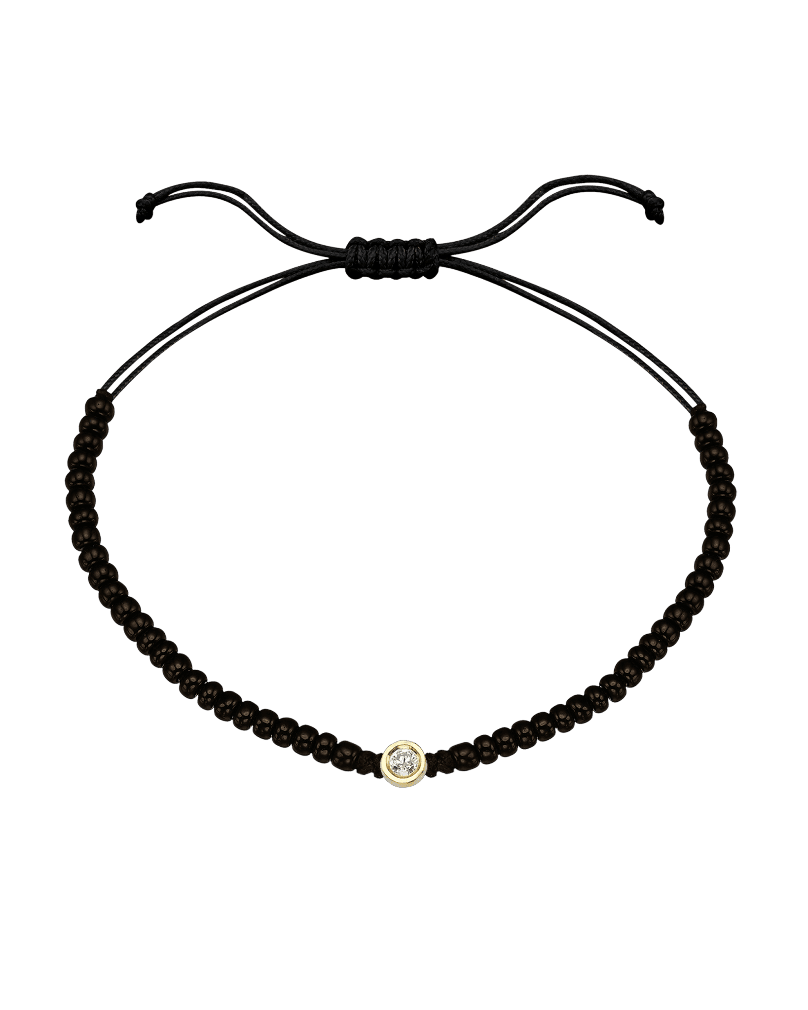 Le String of Love Onyx Noir - Or Jaune 14 carats Bracelets magal-dev Medium: 0.05 carats 