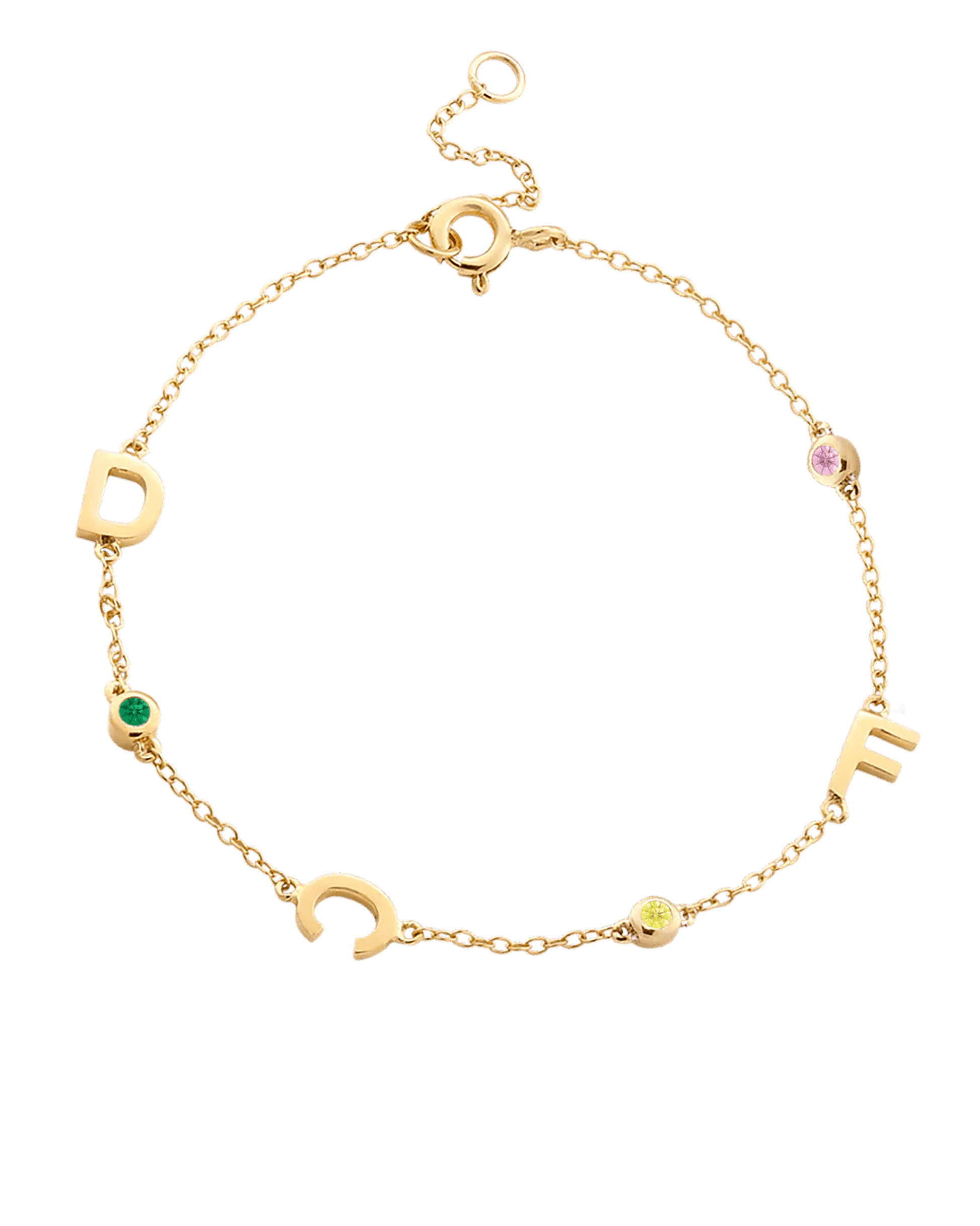 Bracelet Initiale(s) Pierres Précieuses - Or Rose Plaqué 18 carats Bracelets magal-dev 