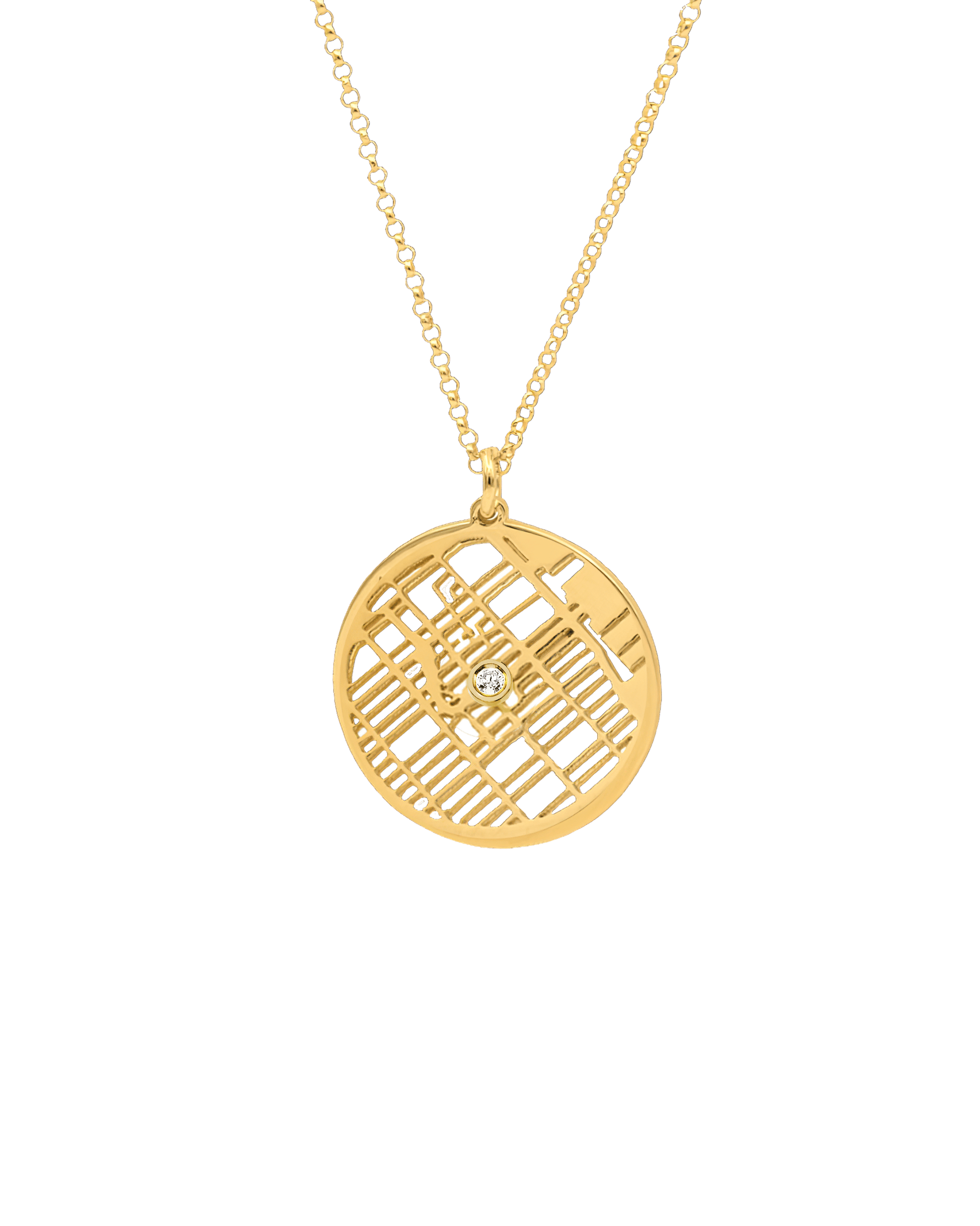 Map Necklace - 18K Gold Vermeil Necklaces magal-dev 16" 
