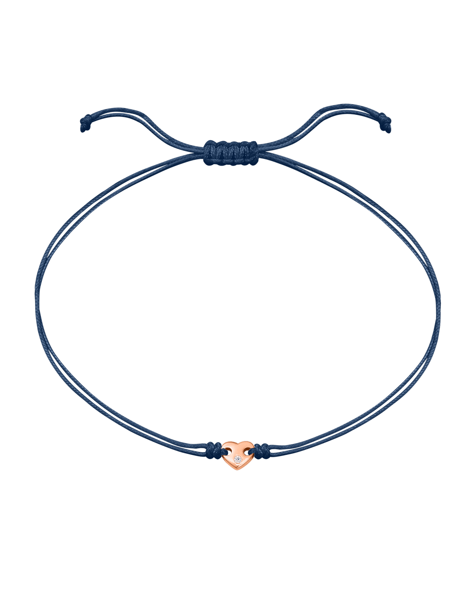 Le String of Love Coeur D'Or - Or Rose 14 carats Bracelets magal-dev Bleu Indigo 