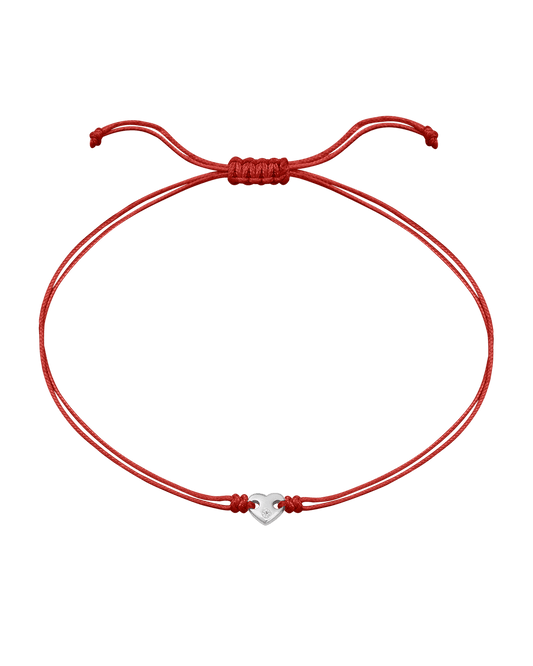 Le String of Love Coeur D'Or - Or Blanc 14 carats Bracelets magal-dev Rouge 