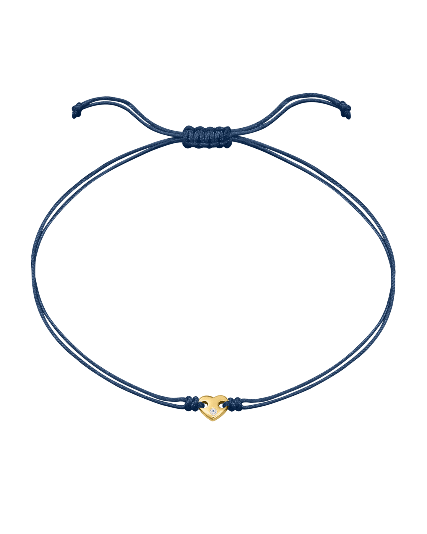 Le String of Love Coeur D'Or - Or Jaune 14 carats Bracelets magal-dev Bleu Indigo 