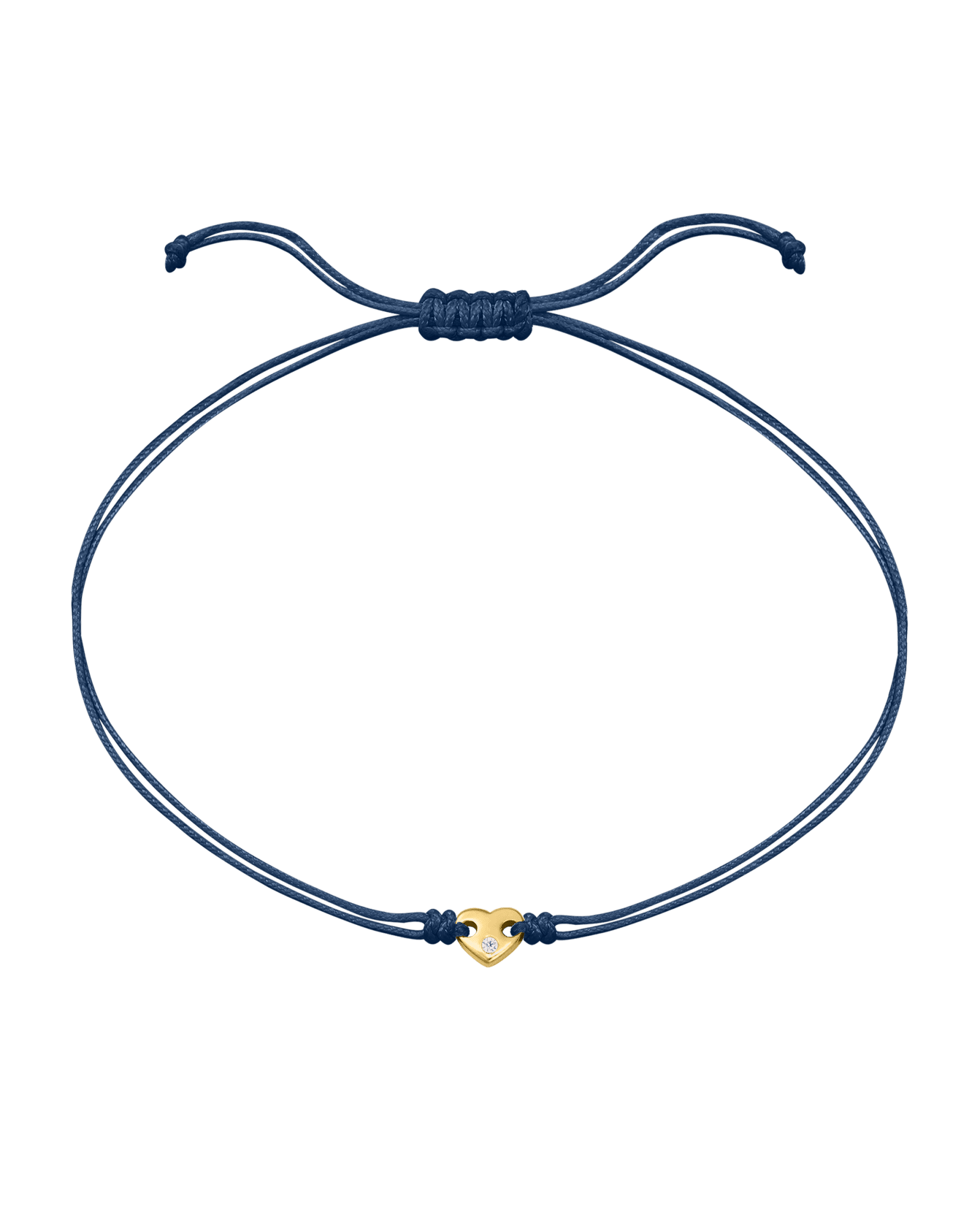 Le String of Love Coeur D'Or - Or Jaune 14 carats Bracelets magal-dev Bleu Indigo 