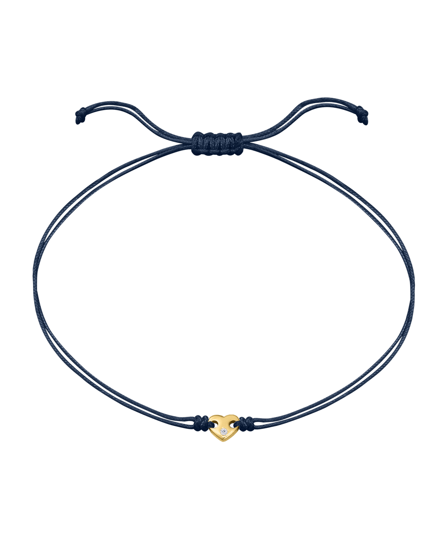 Le String of Love Coeur D'Or - Or Jaune 14 carats Bracelets magal-dev Bleu Marine 