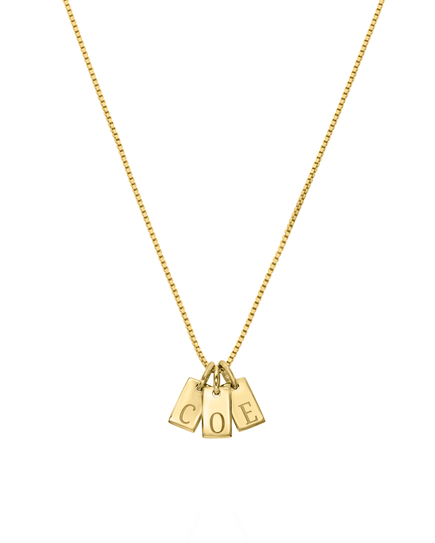 Collier Mini Plaque Initiale(s) - Or Jaune Plaqué 18 carats Necklaces Gold Vermeil 1 Plaque 40cm 