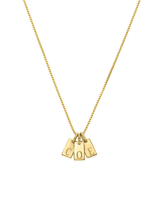 Collier Mini Plaque Initiale(s) - Or Jaune Plaqué 18 carats Necklaces Gold Vermeil 1 Plaque 40cm 