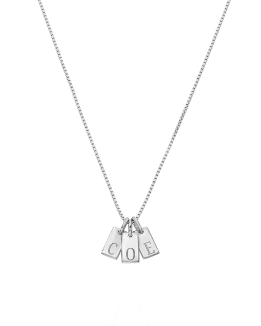 Initial Mini Dogtag Necklace - 925 Sterling Silver Necklaces 925 Silver 