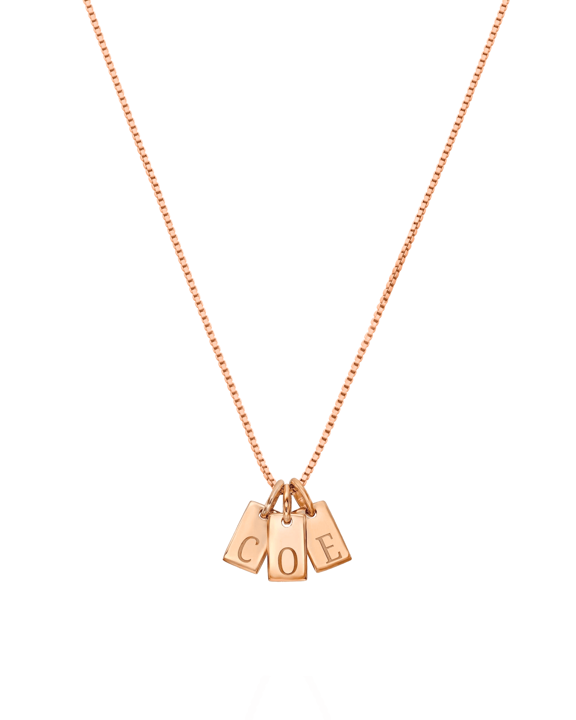 Collier Mini Plaque Initiale(s) - Or Rose Plaqué 18 carats Necklaces Gold Vermeil 1 Plaque 40cm 