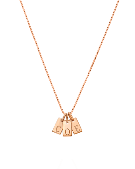 Collier Mini Plaque Initiale(s) - Or Rose Plaqué 18 carats Necklaces Gold Vermeil 1 Plaque 40cm 