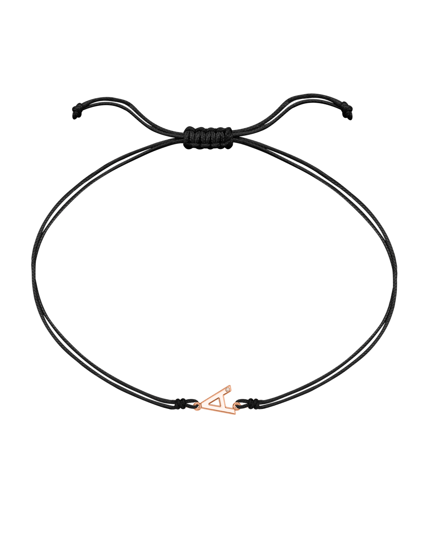 Le String of Love Initiale - Or Rose 14 carats Bracelets 14K Solid Gold Noir 