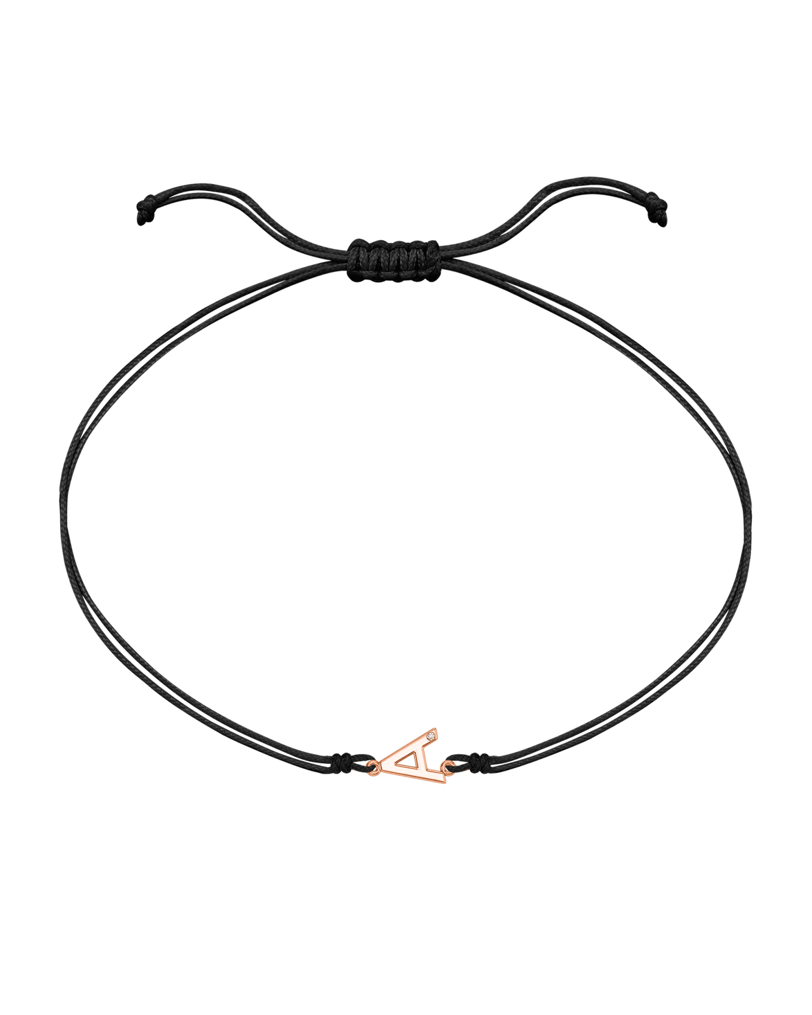 Le String of Love Initiale - Or Rose 14 carats Bracelets 14K Solid Gold Noir 