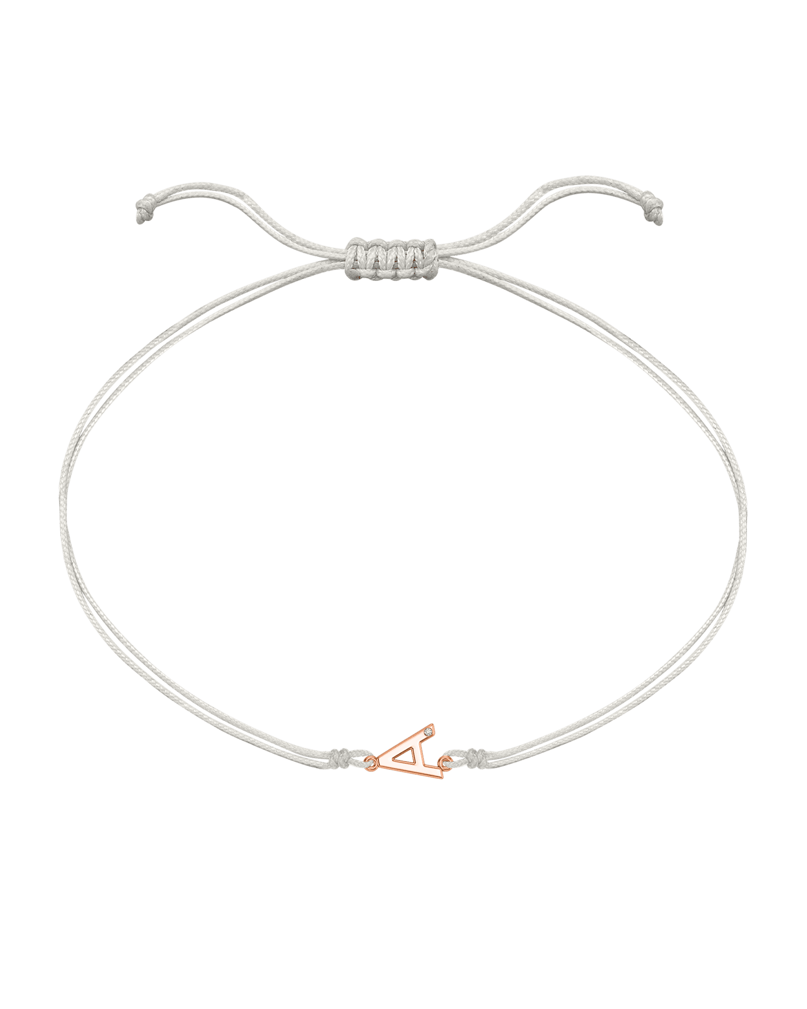 Le String of Love Initiale - Or Rose 14 carats Bracelets 14K Solid Gold Perle 