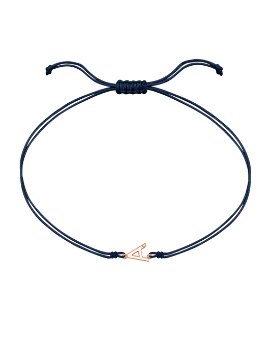 Le String of Love Initiale - Or Rose 14 carats Bracelets 14K Solid Gold Bleu Marine 