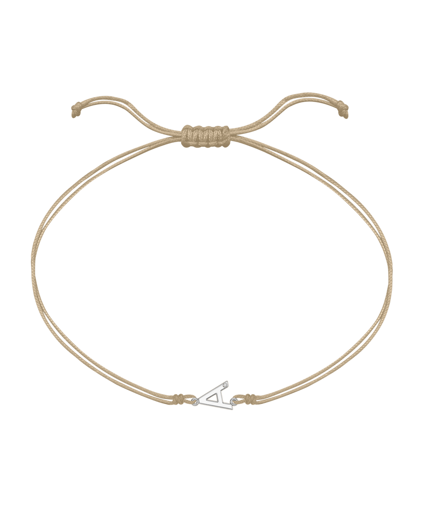 Le String of Love Initiale - Or Blanc 14 carats Bracelets 14K Solid Gold Sable 