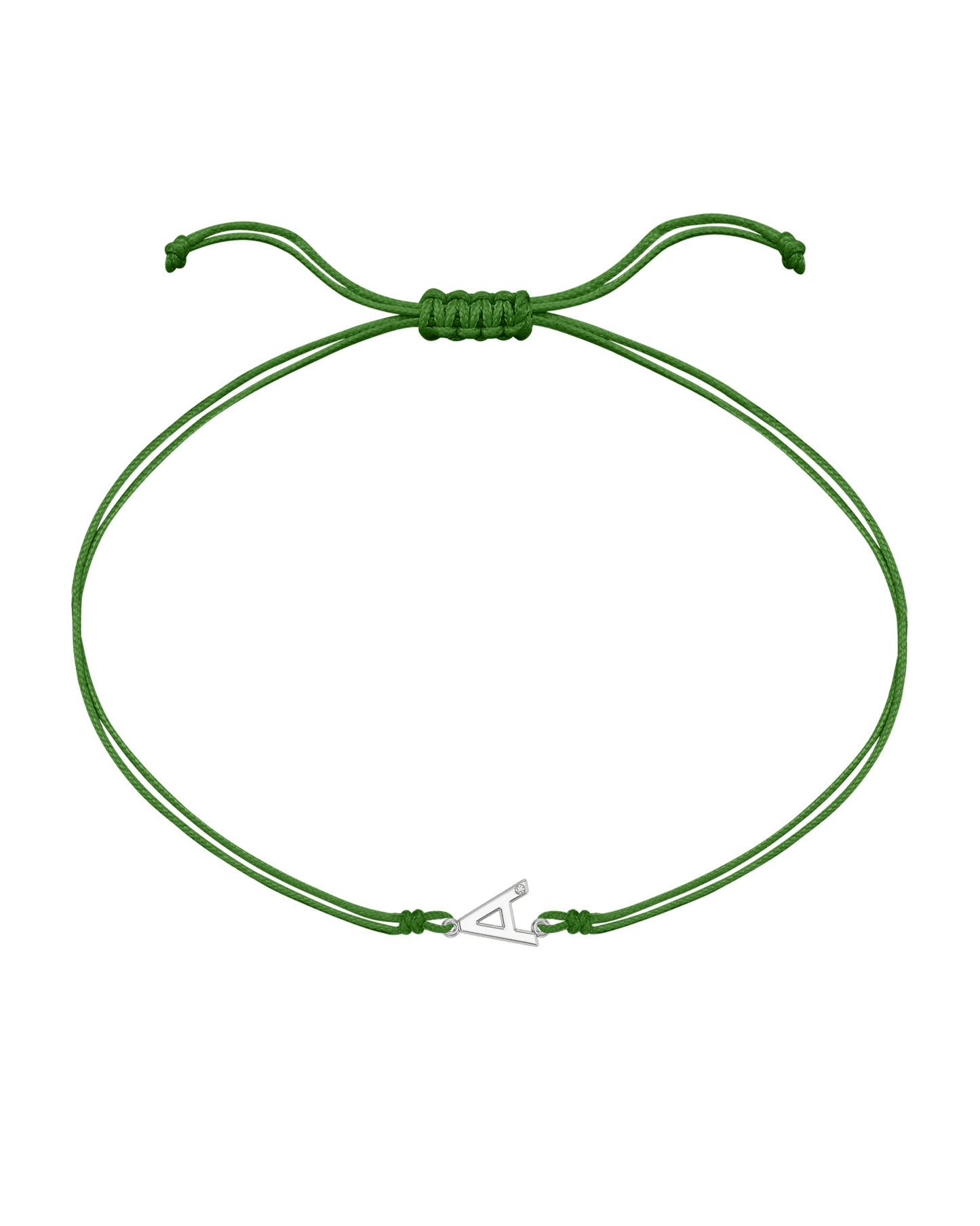 Le String of Love Initiale - Or Blanc 14 carats Bracelets 14K Solid Gold Menthe 