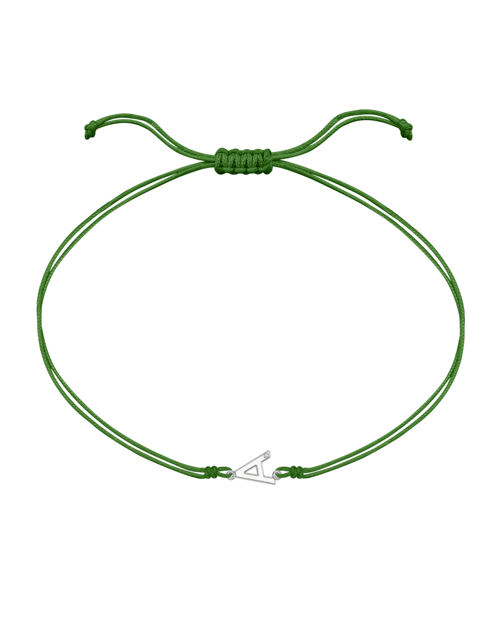 Le String of Love Initiale - Or Blanc 14 carats Bracelets 14K Solid Gold Menthe 