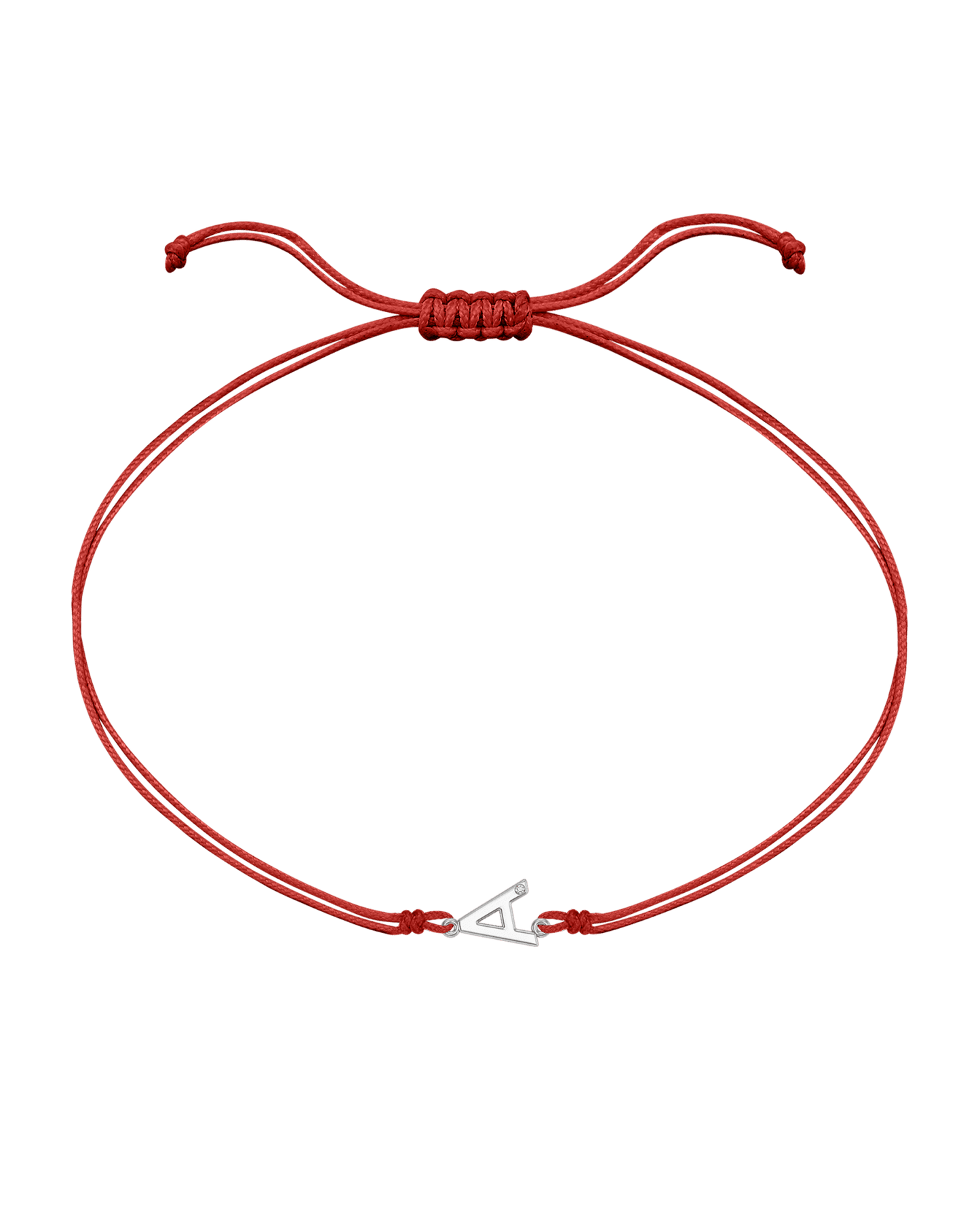 Le String of Love Initiale - Or Blanc 14 carats Bracelets 14K Solid Gold Rouge 