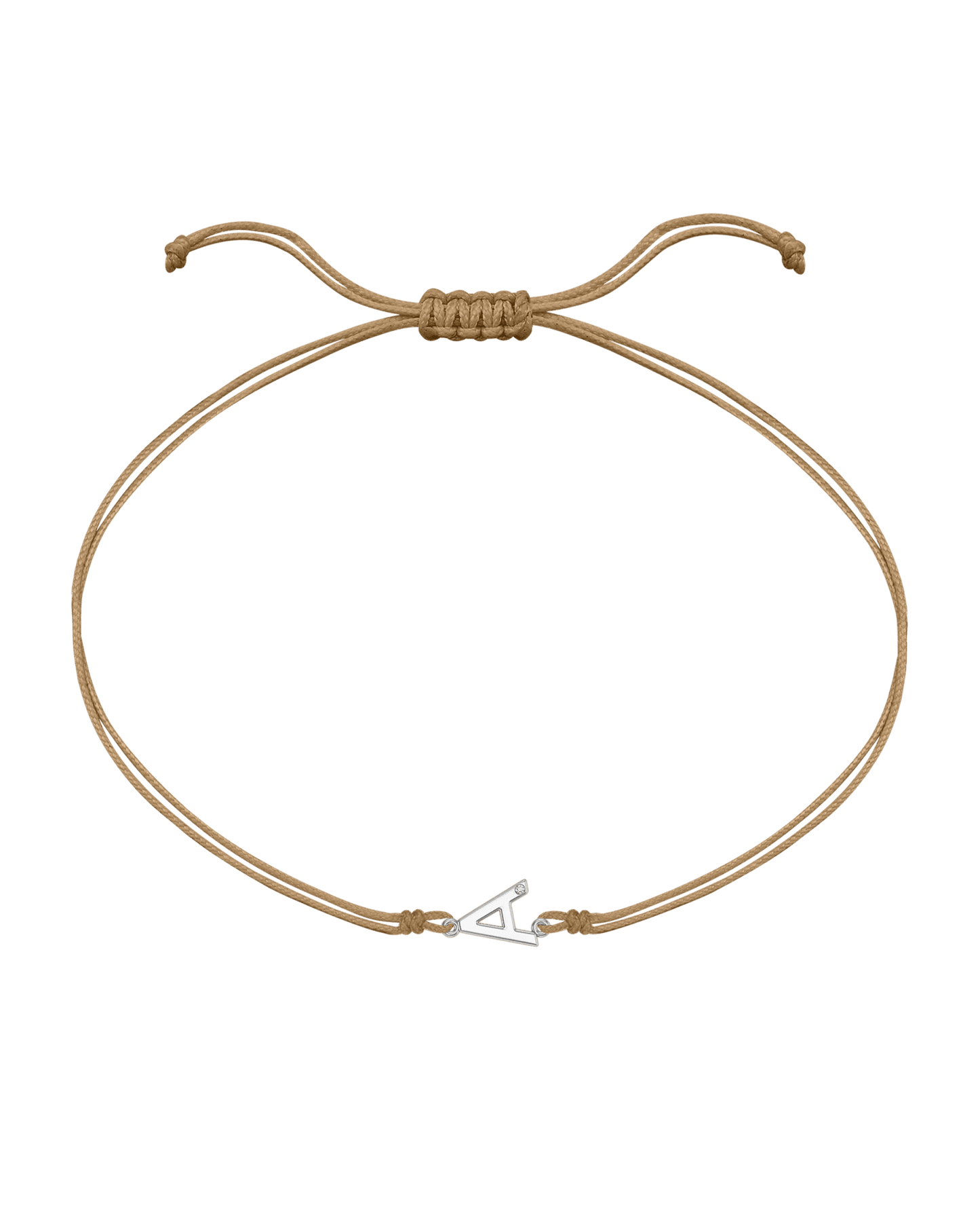 Le String of Love Initiale - Or Blanc 14 carats Bracelets 14K Solid Gold Camel 