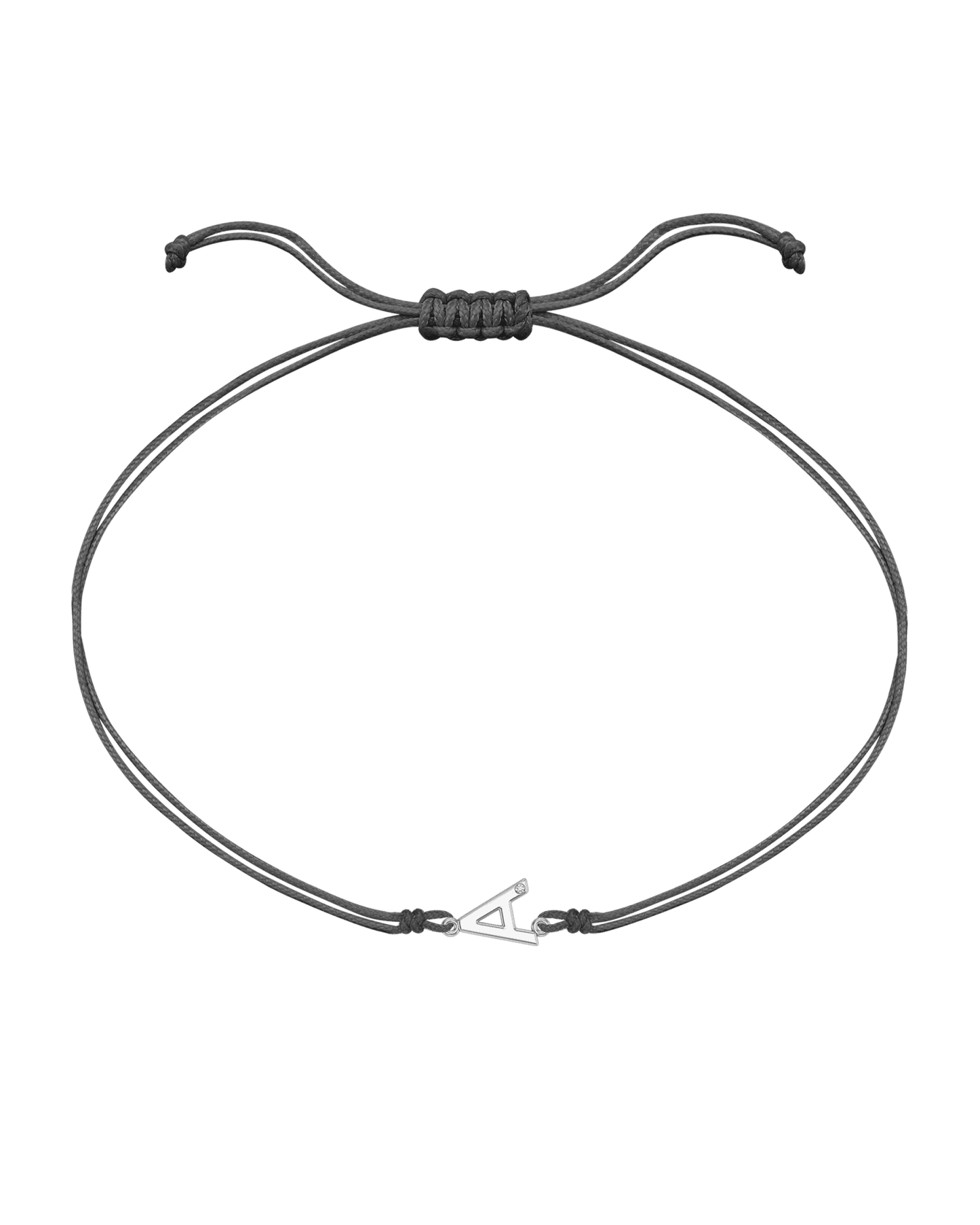 Le String of Love Initiale - Or Blanc 14 carats Bracelets 14K Solid Gold Gris 