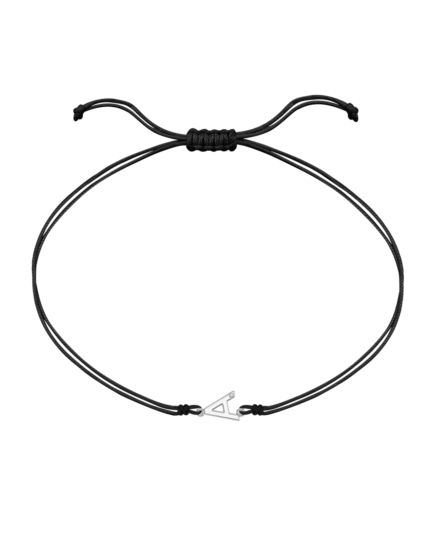 Le String of Love Initiale - Or Blanc 14 carats Bracelets 14K Solid Gold Noir 