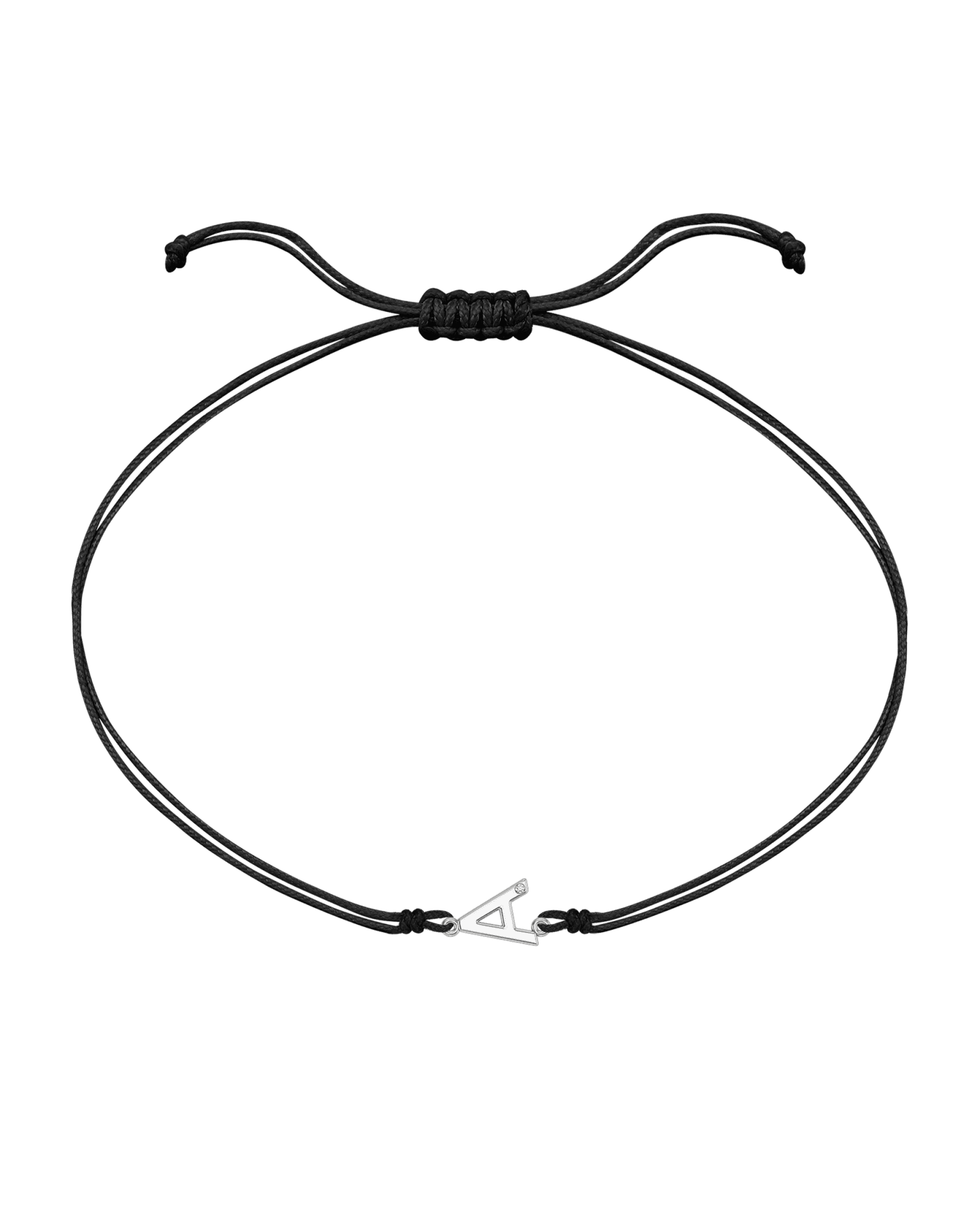 Le String of Love Initiale - Or Blanc 14 carats Bracelets 14K Solid Gold Noir 