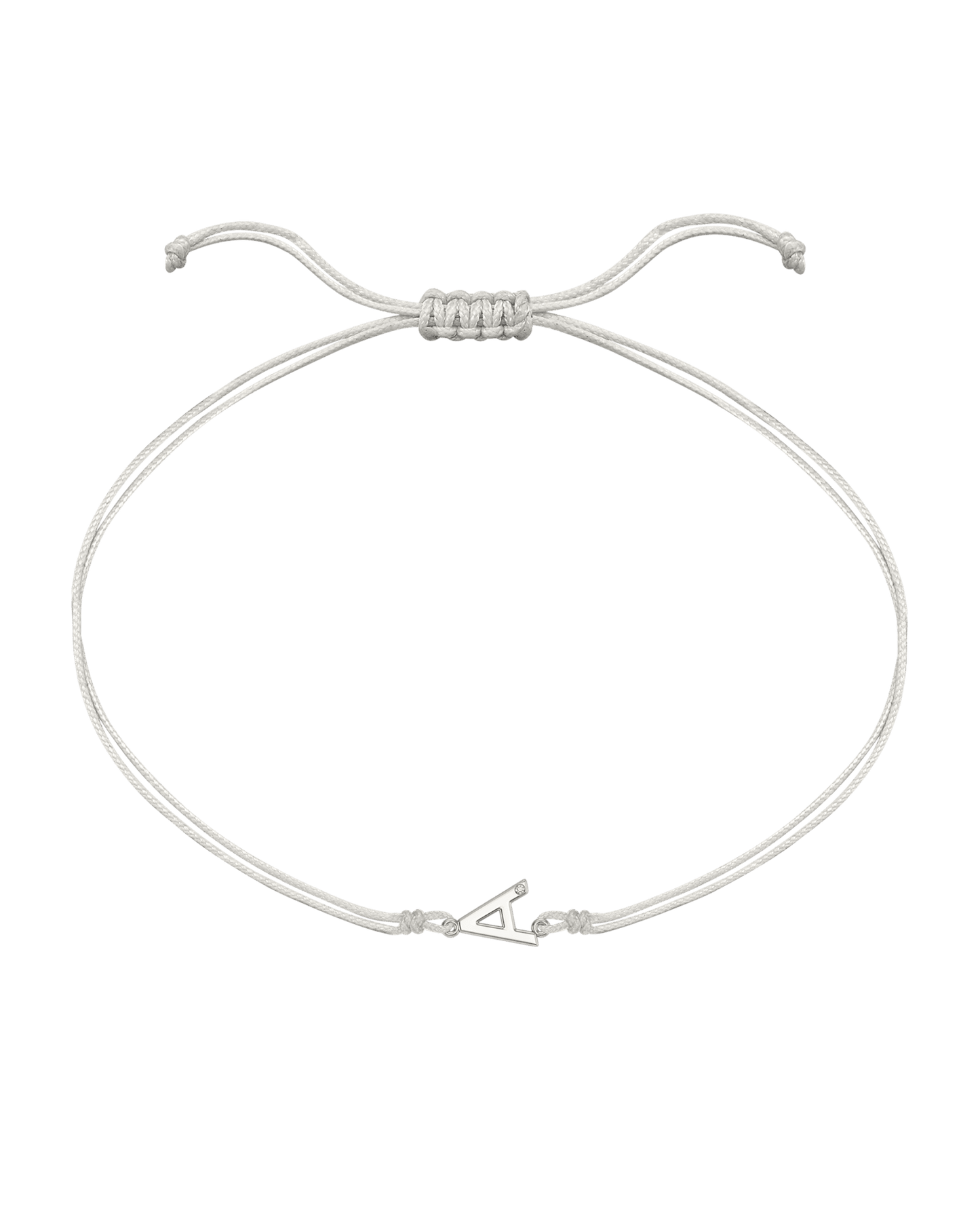 Le String of Love Initiale - Or Blanc 14 carats Bracelets 14K Solid Gold Perle 