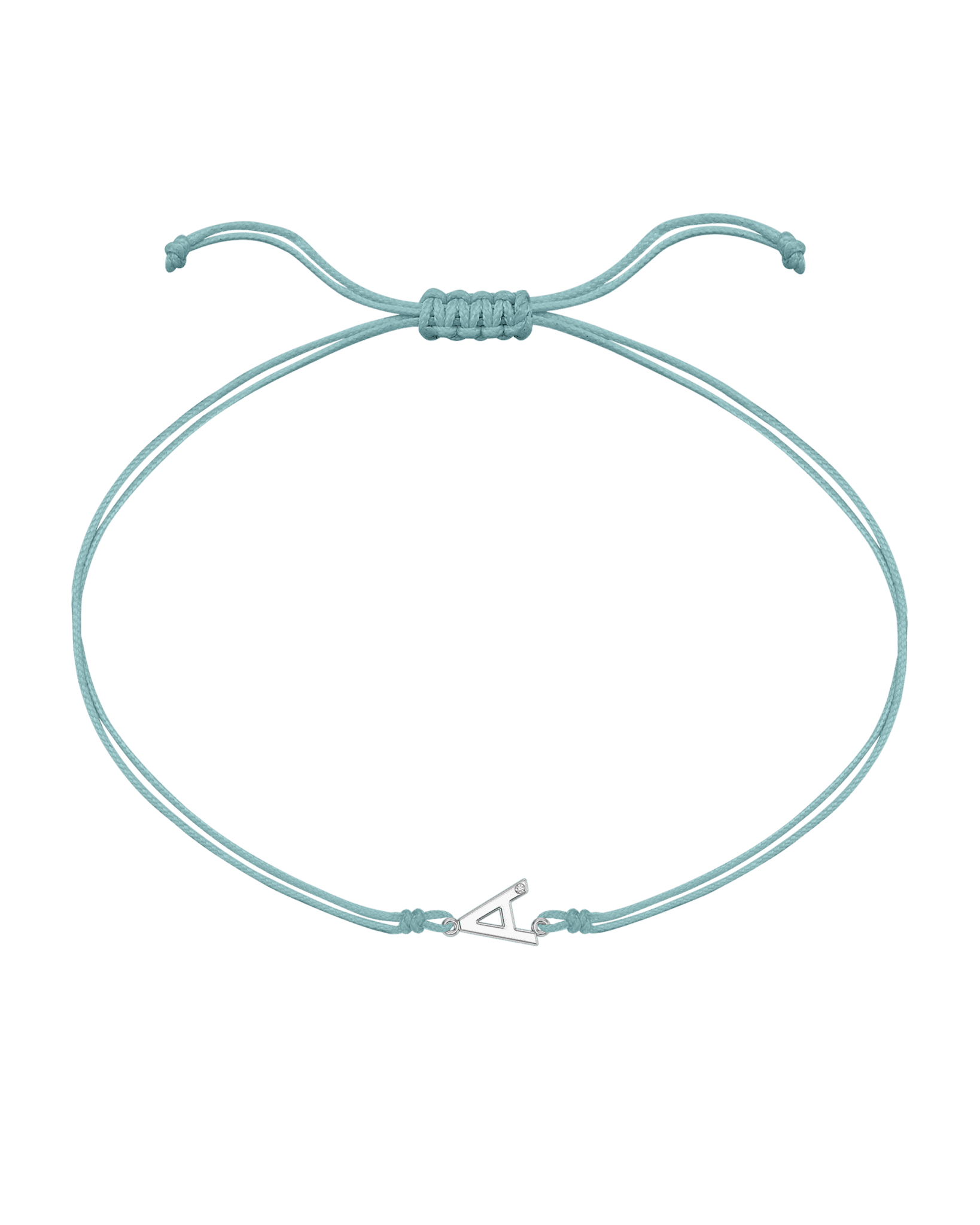 Le String of Love Initiale - Or Blanc 14 carats Bracelets 14K Solid Gold Turquoise 