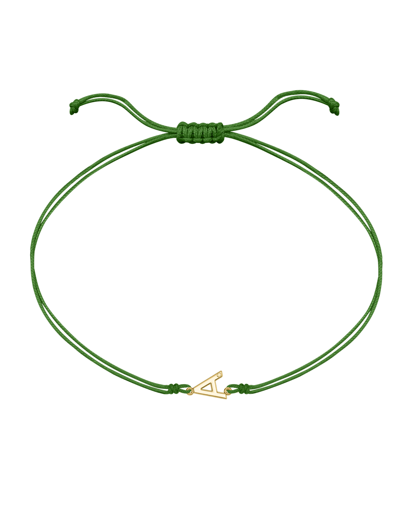 Le String of Love Initiale - Or Jaune 14 carats Bracelets 14K Solid Gold Menthe 