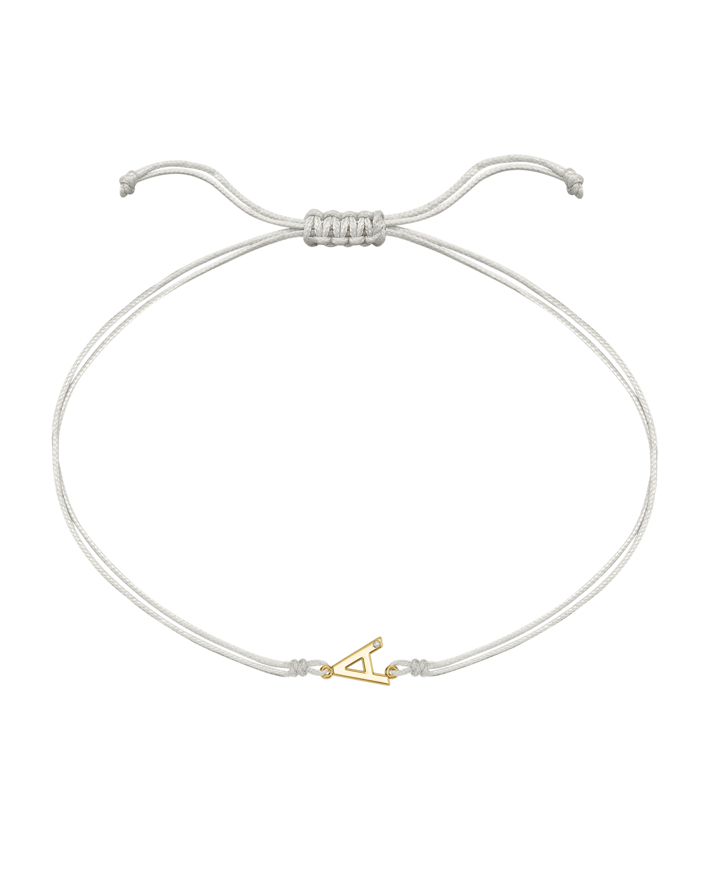 Le String of Love Initiale - Or Jaune 14 carats Bracelets 14K Solid Gold Perle 